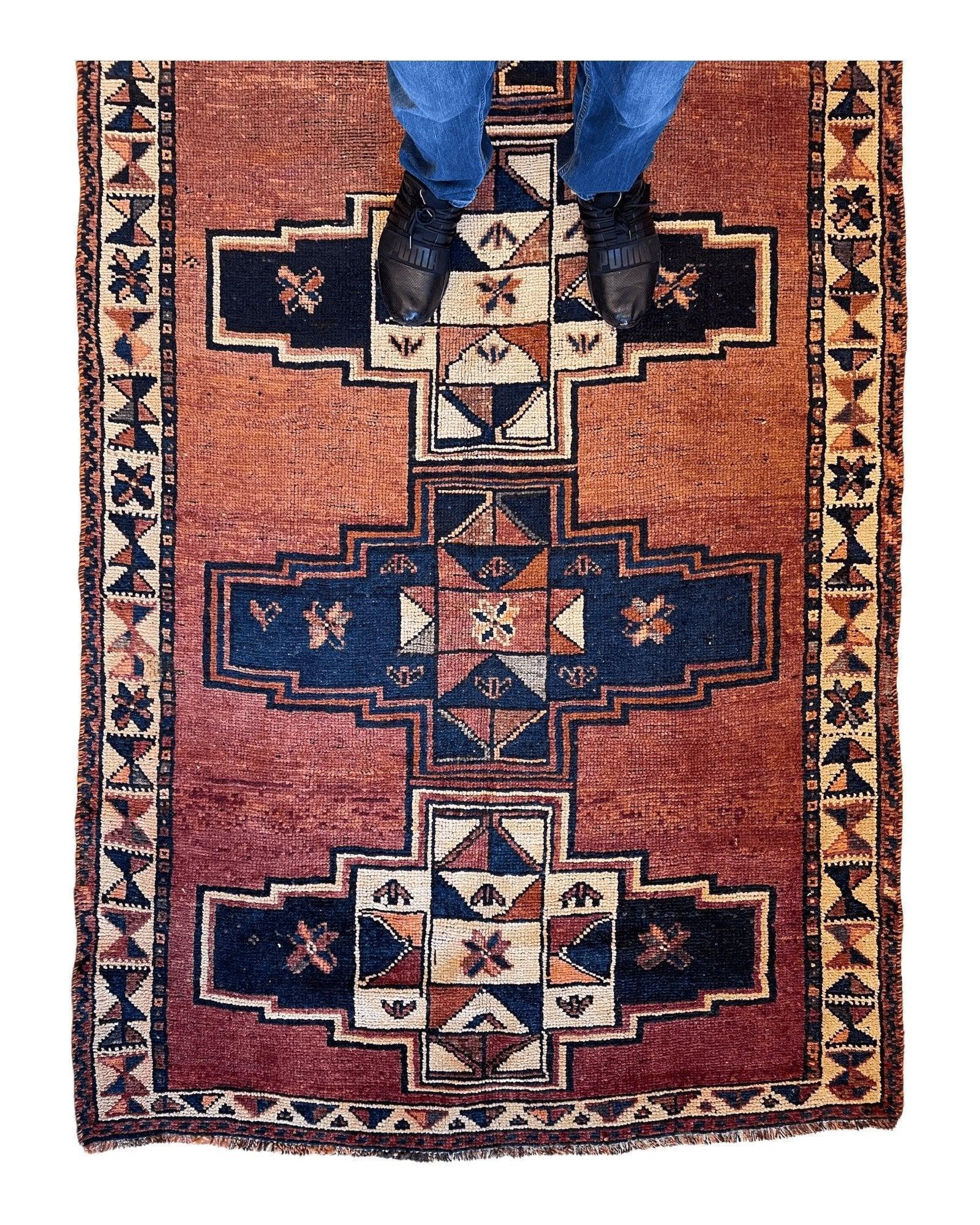Antique Luri Persian Tribal Rug 4’4”x12’9” - Image 7