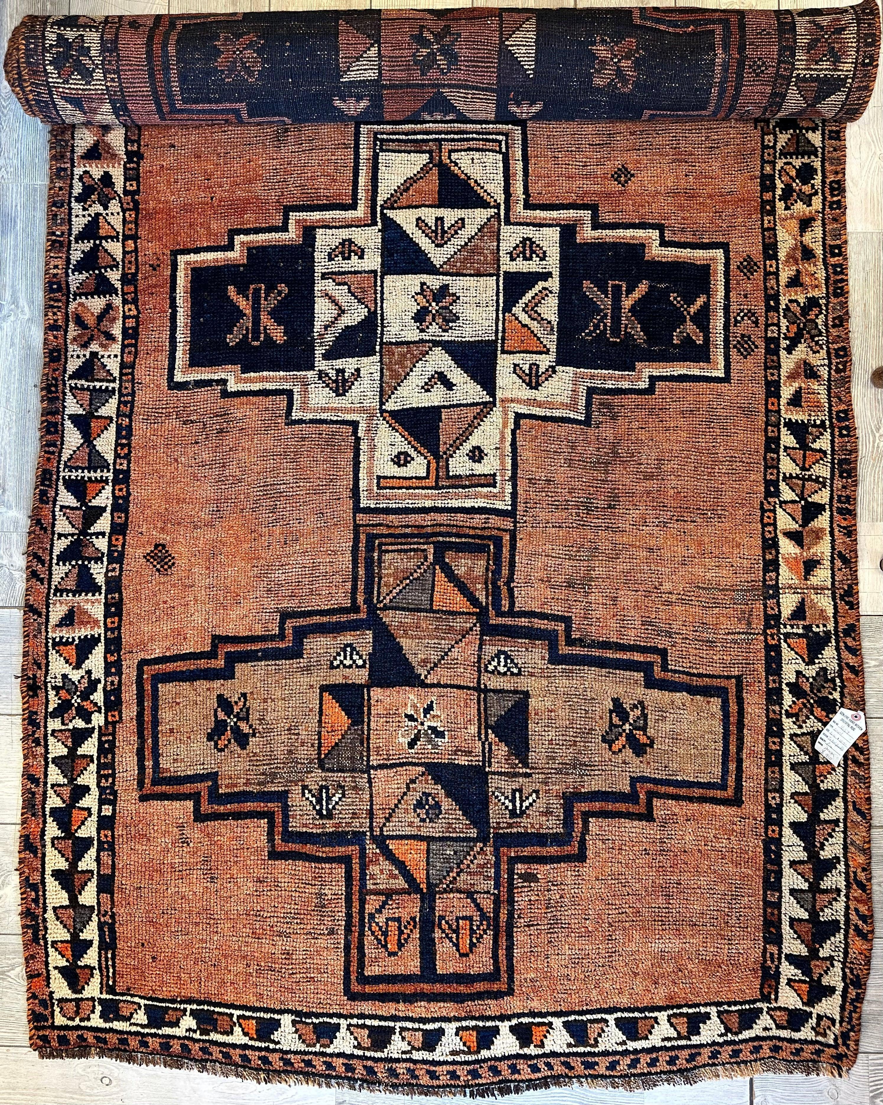 Antique Luri Persian Tribal Rug 4’4”x12’9” - Image 8