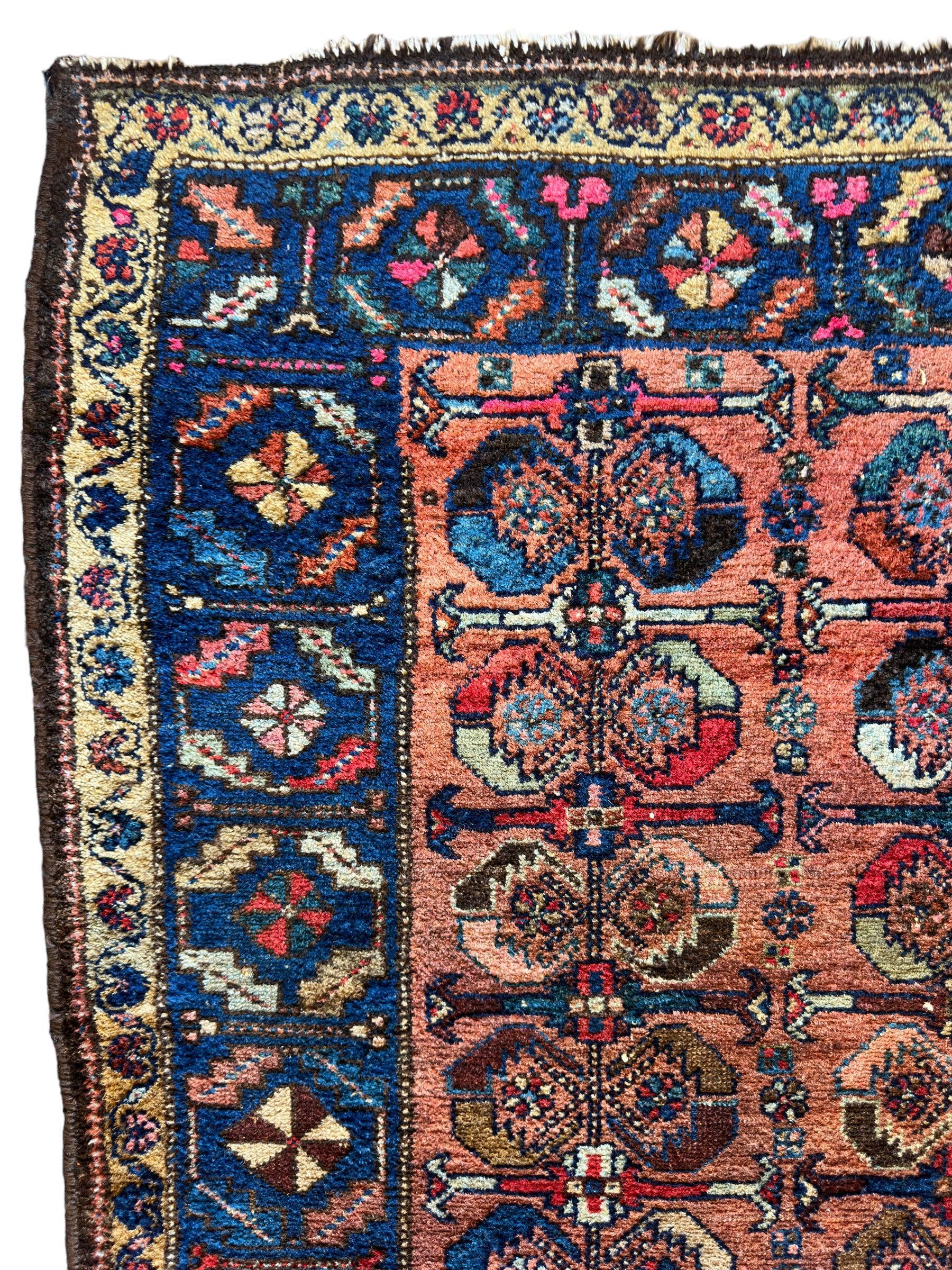 Antique One of Kind Persian Hamedan Enjelas Rug 3’11” x 4’4” - Image 3