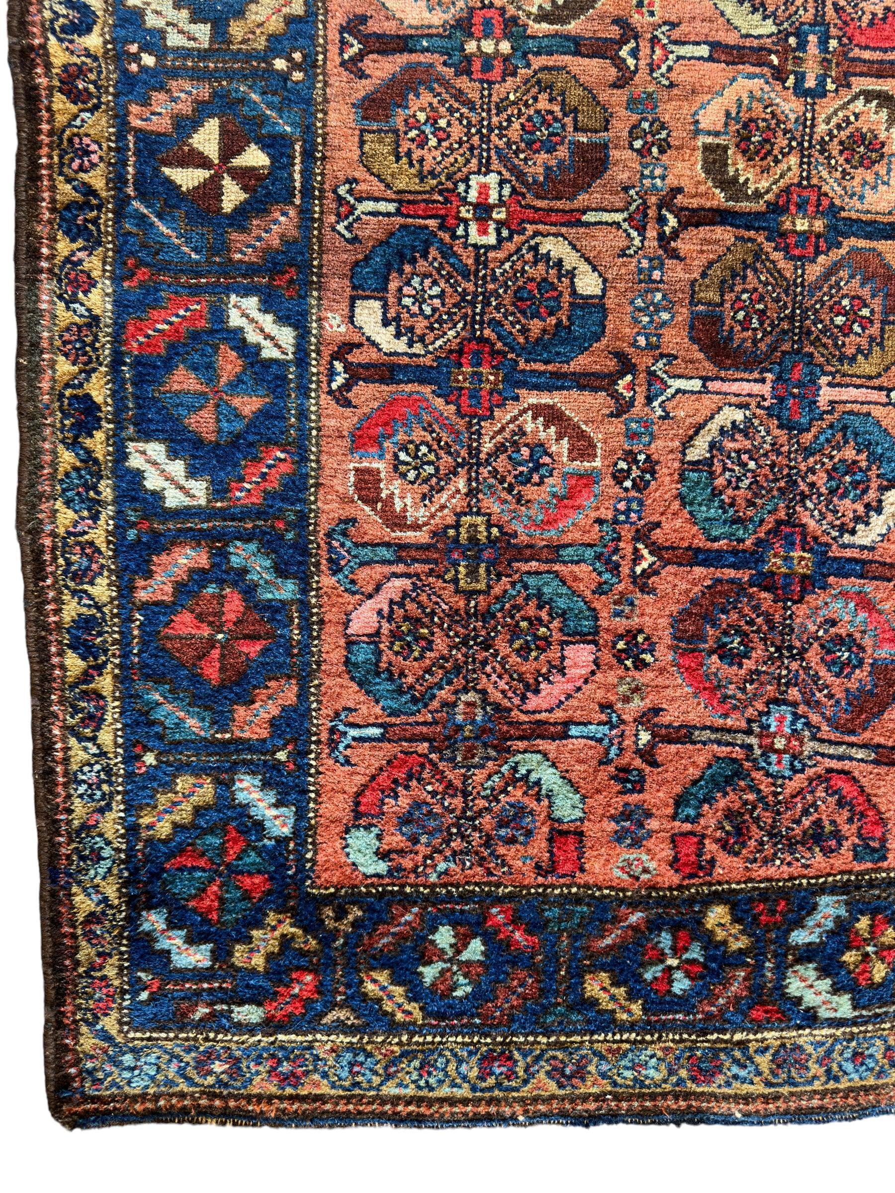Antique One of Kind Persian Hamedan Enjelas Rug 3’11” x 4’4” - Image 4