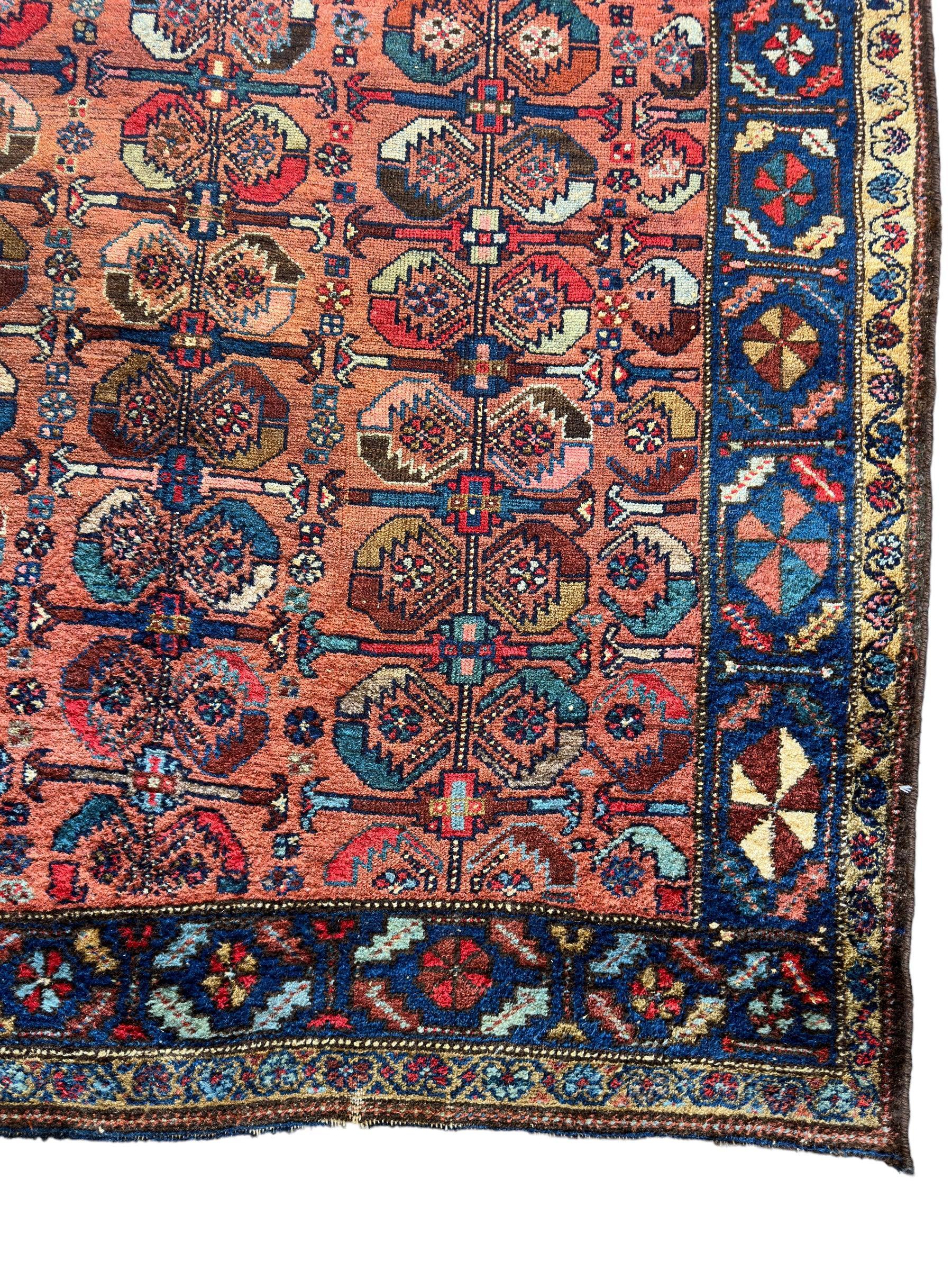 Antique One of Kind Persian Hamedan Enjelas Rug 3’11” x 4’4” - Image 5