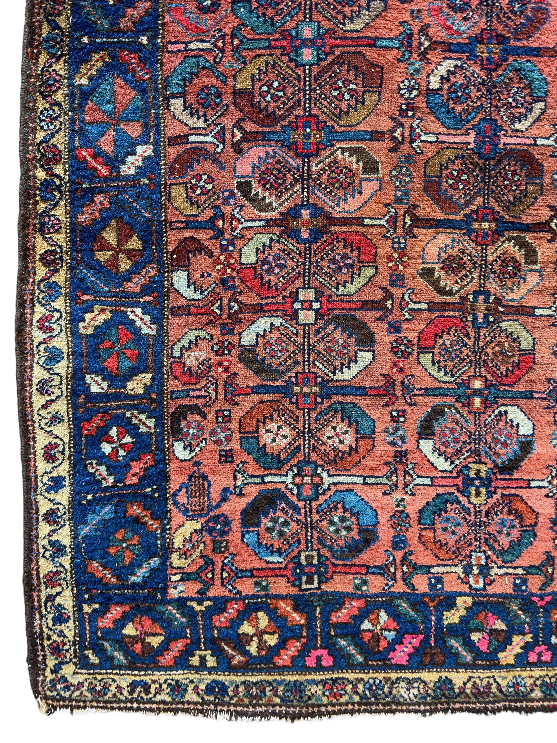 Antique One of Kind Persian Hamedan Enjelas Rug 3’11” x 4’4” - Image 6