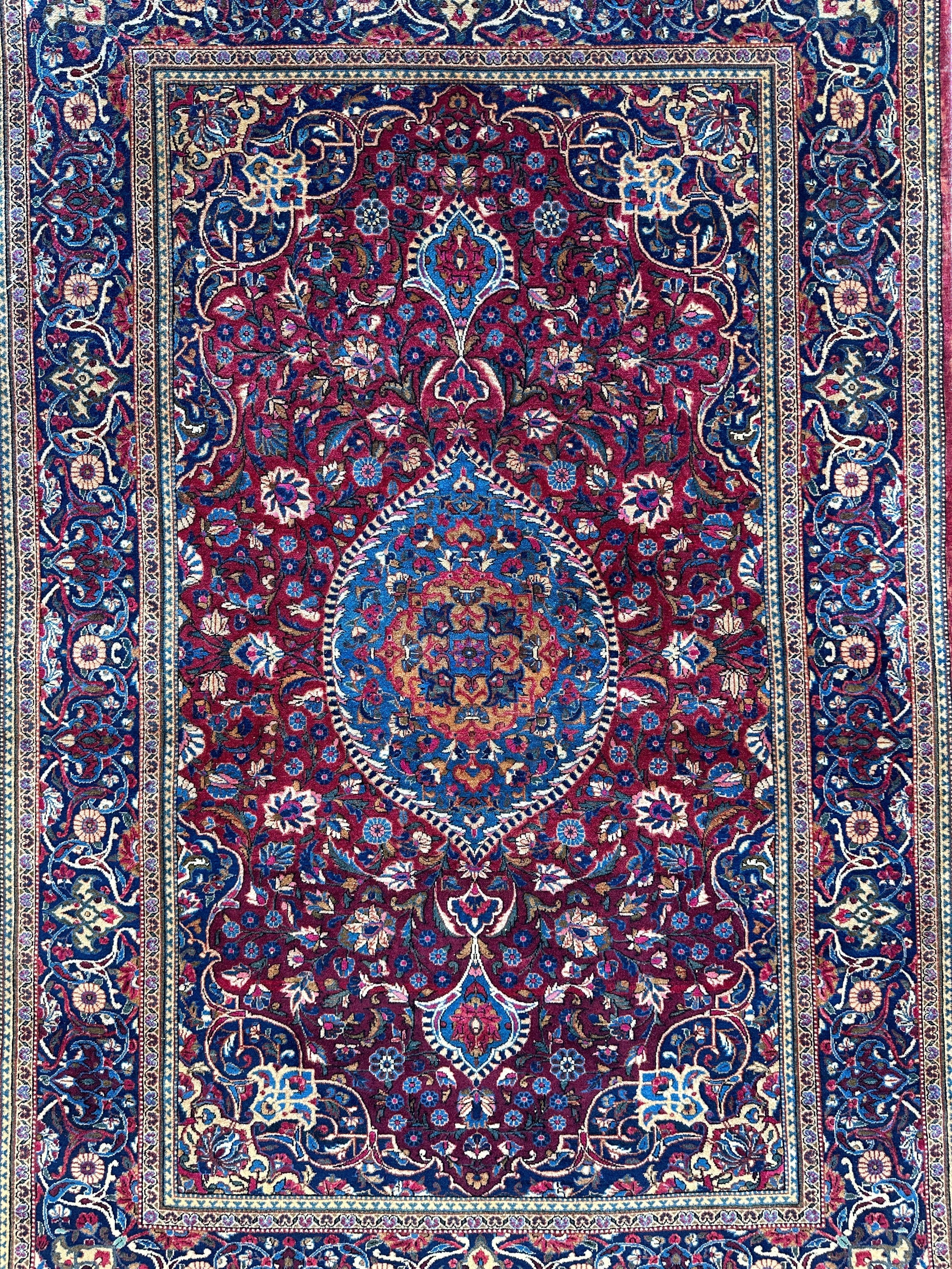 Antique Persian Kashan Debir Rug – 4’3” x 6’4” – Circa 1920s – Hand-Knotted Fine Wool - Image 5