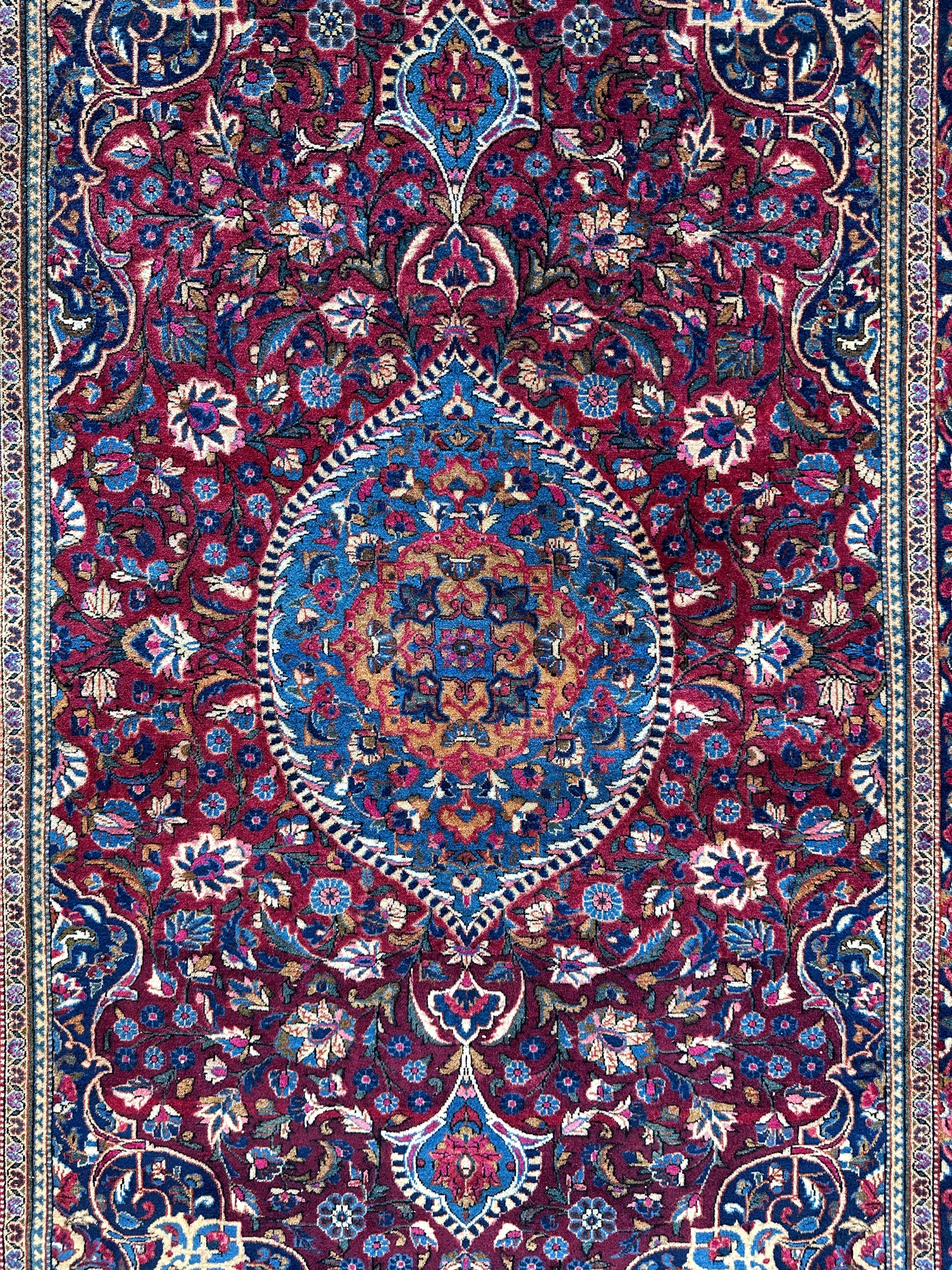 Antique Persian Kashan Debir Rug – 4’3” x 6’4” – Circa 1920s – Hand-Knotted Fine Wool - Image 6