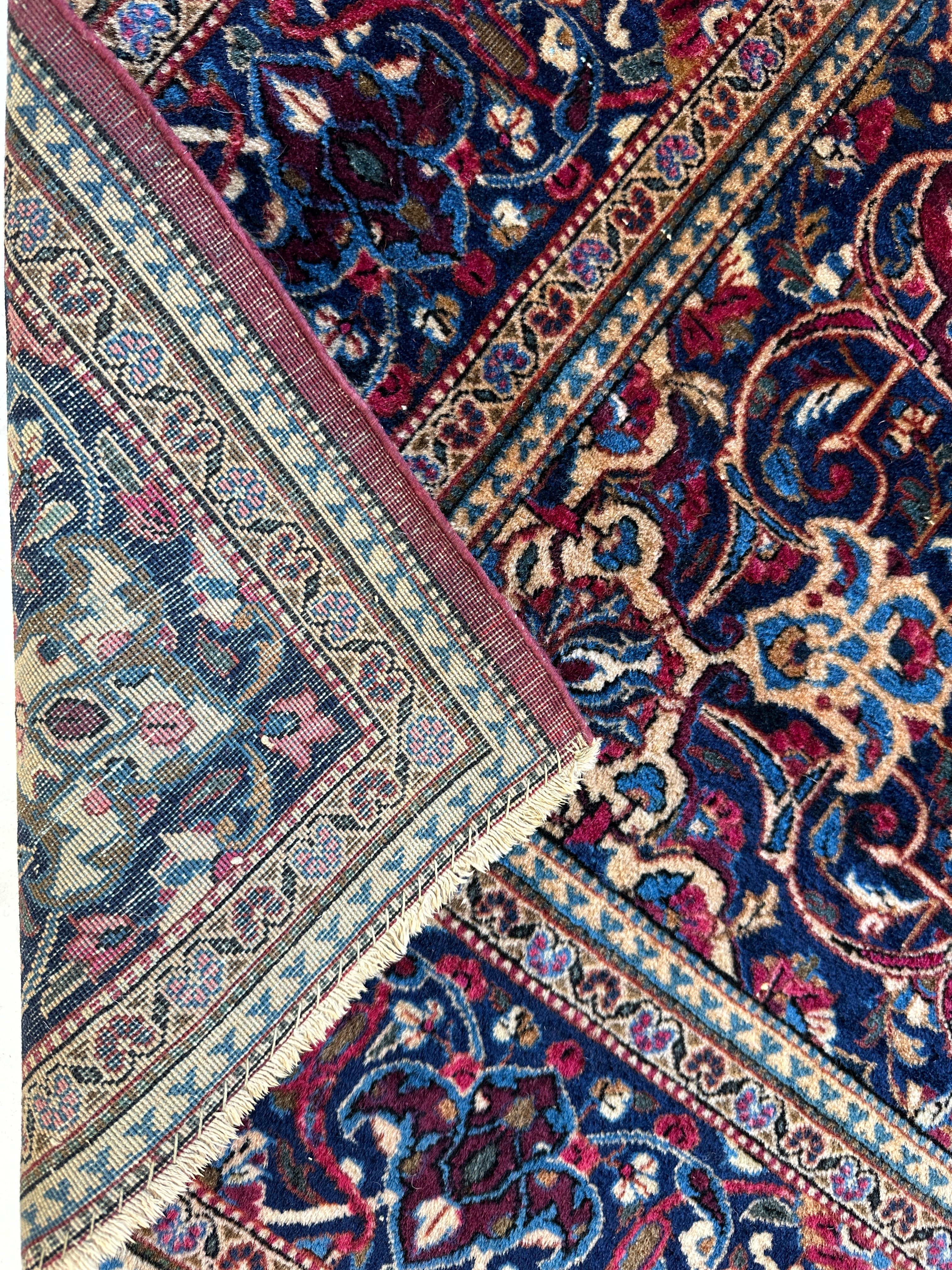 Antique Persian Kashan Debir Rug – 4’3” x 6’4” – Circa 1920s – Hand-Knotted Fine Wool - Image 9