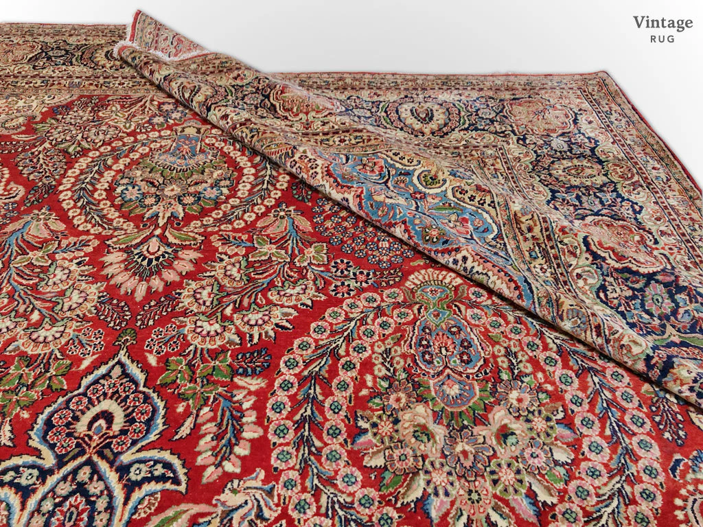 Antique Kasvin (10'09"x17'08") red/navy - Image 5
