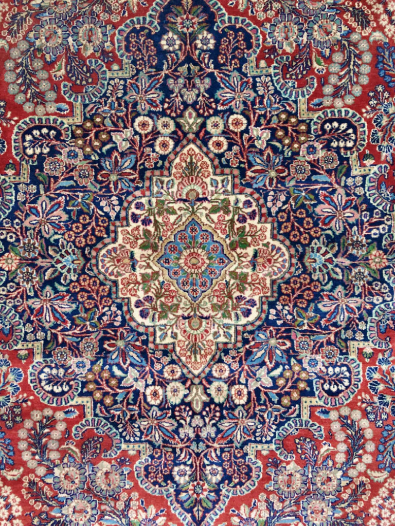 Antique Kasvin (10'09"x17'08") red/navy - Image 8