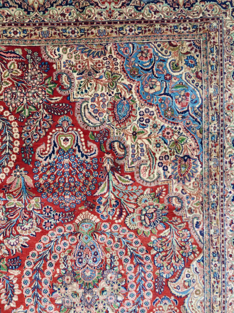 Antique Kasvin (10'09"x17'08") red/navy - Image 9