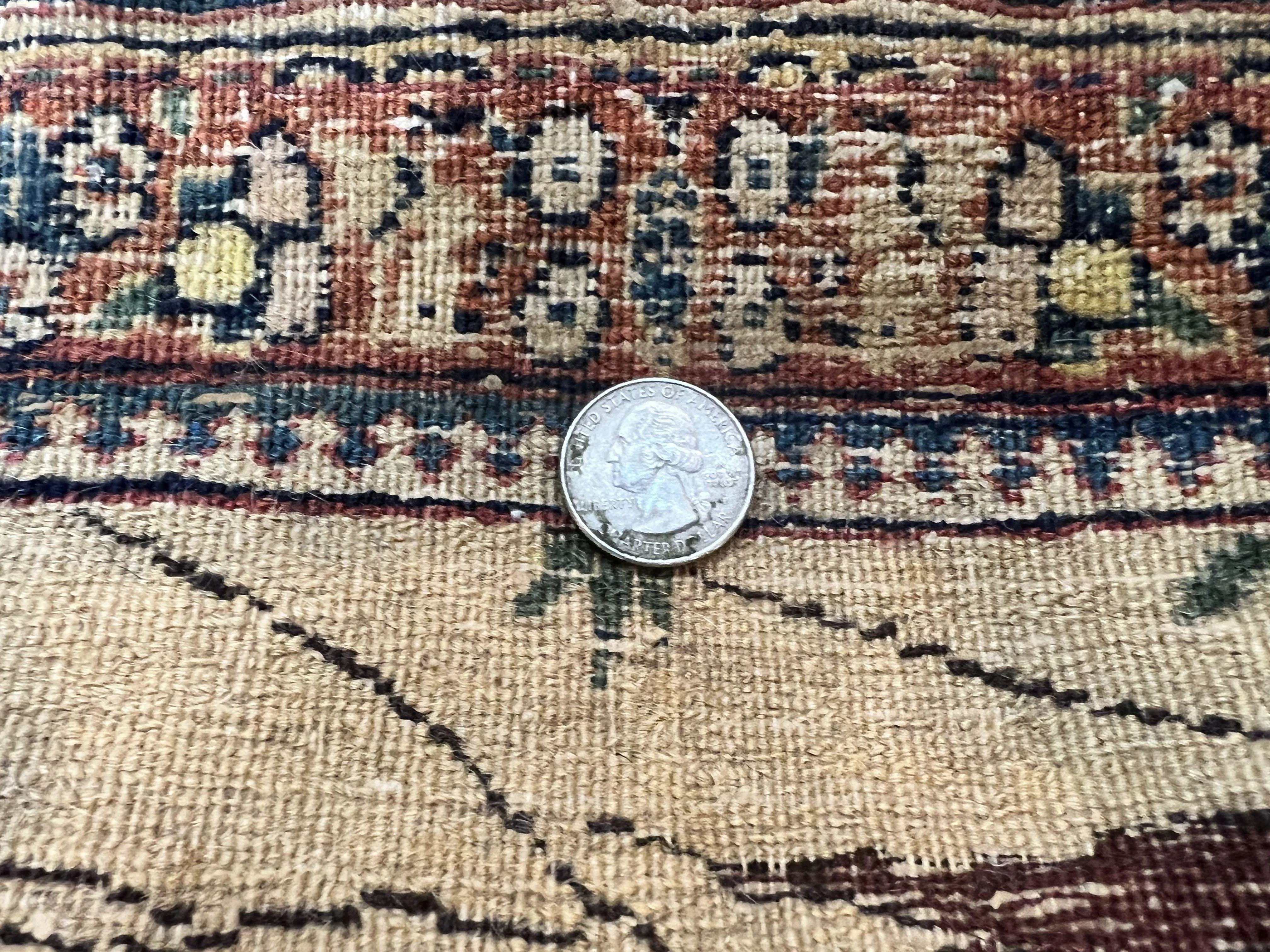 Antique Persian Kirman Rug 2 x 2.5, Small Hand Knotted Wool Carpet, Lavar Rug, Shepherd with Ram Pictorial Rug #1 - Image 5