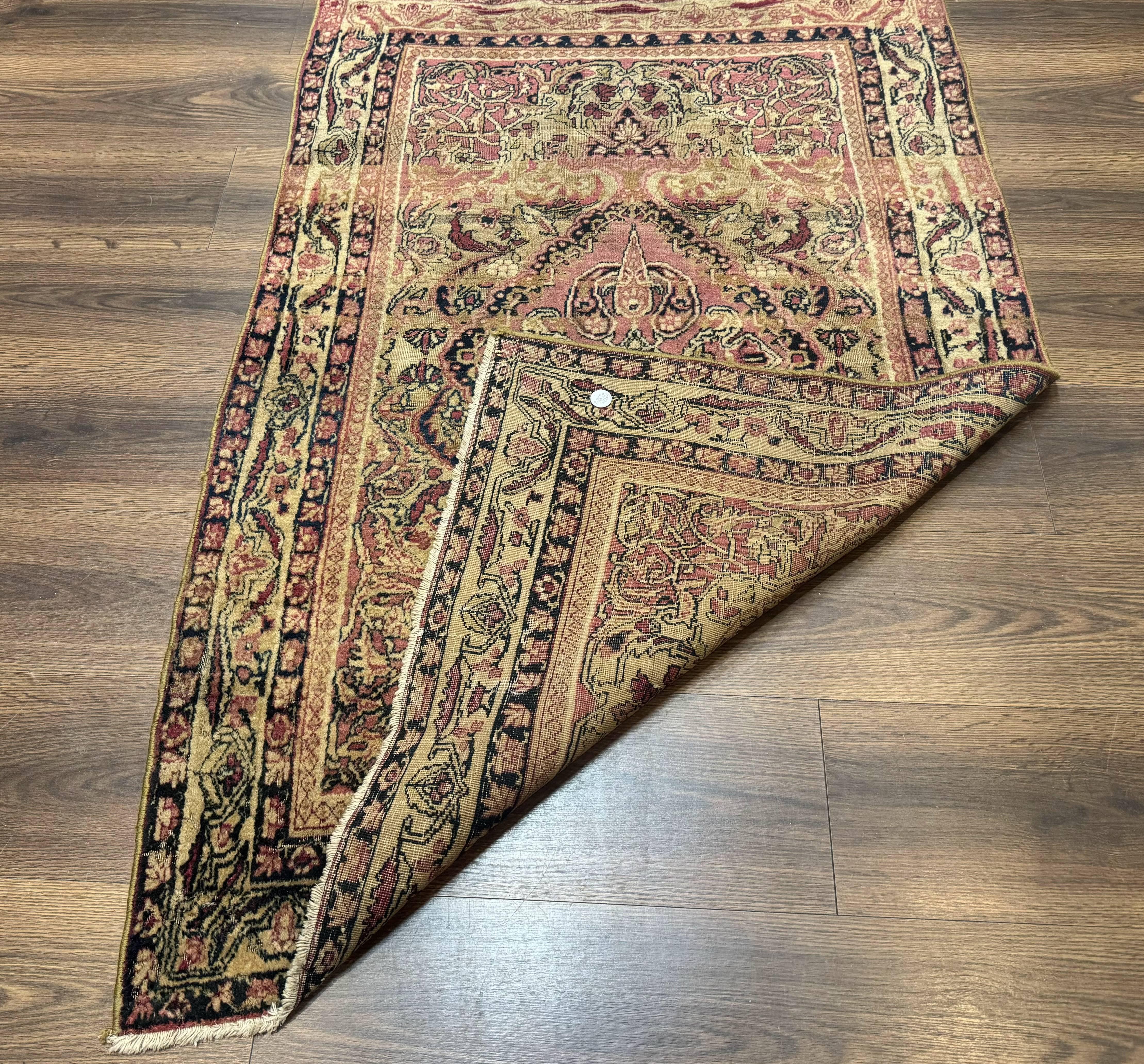 Antique Persian Lavar Rug 3x5, Persian Kerman Rug, Traditional Persian Carpet - Image 11