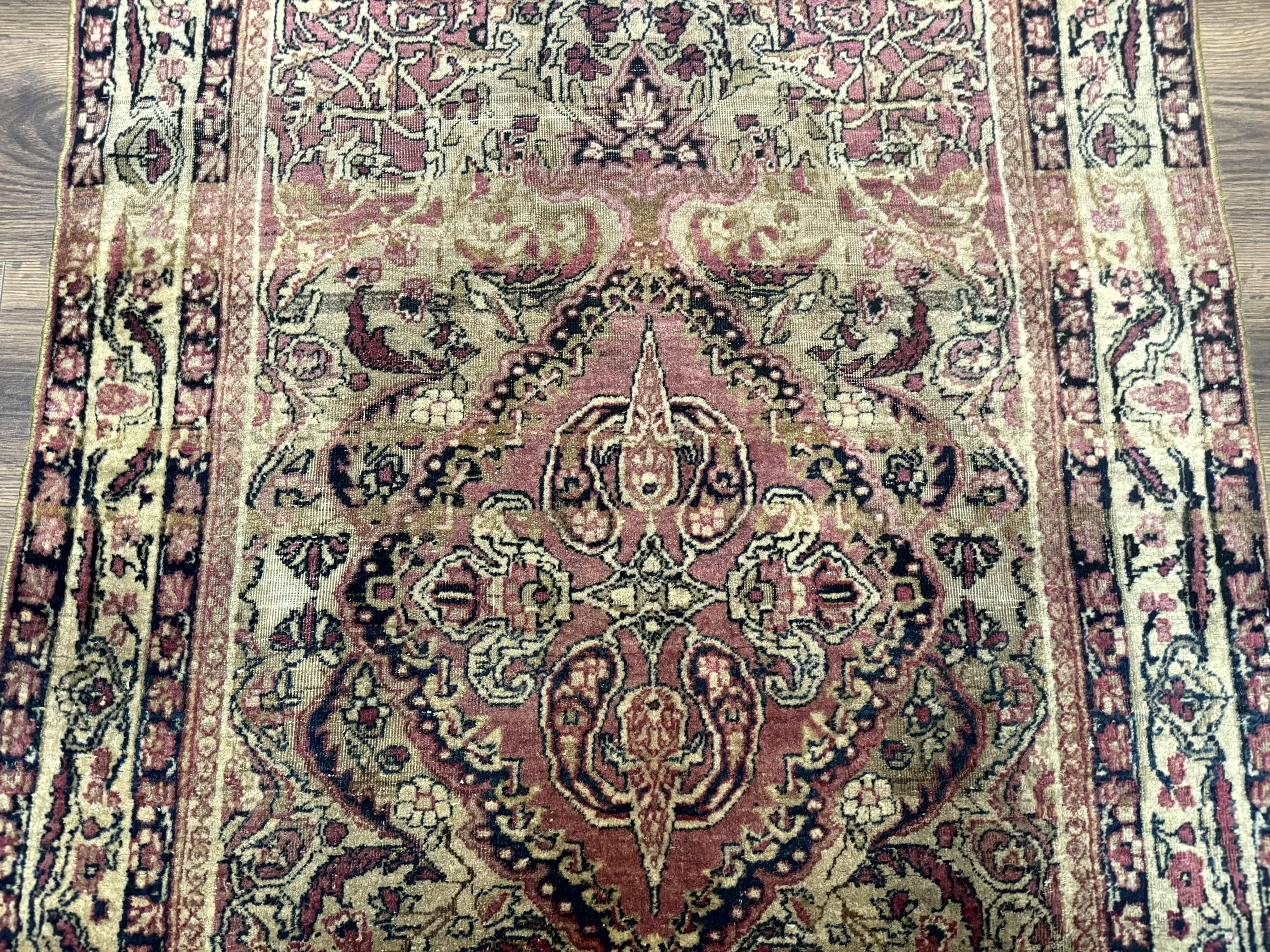 Antique Persian Lavar Rug 3x5, Persian Kerman Rug, Traditional Persian Carpet - Image 2