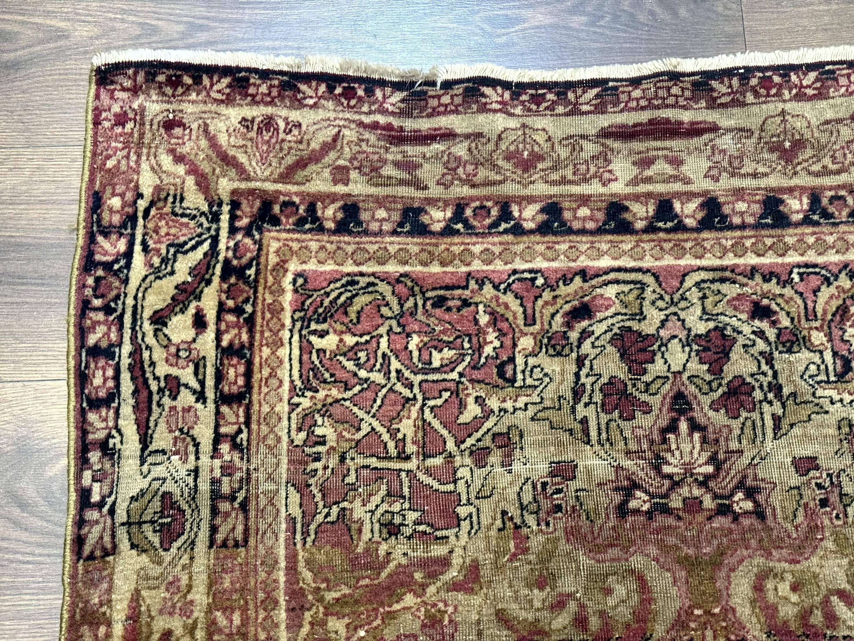 Antique Persian Lavar Rug 3x5, Persian Kerman Rug, Traditional Persian Carpet - Image 6