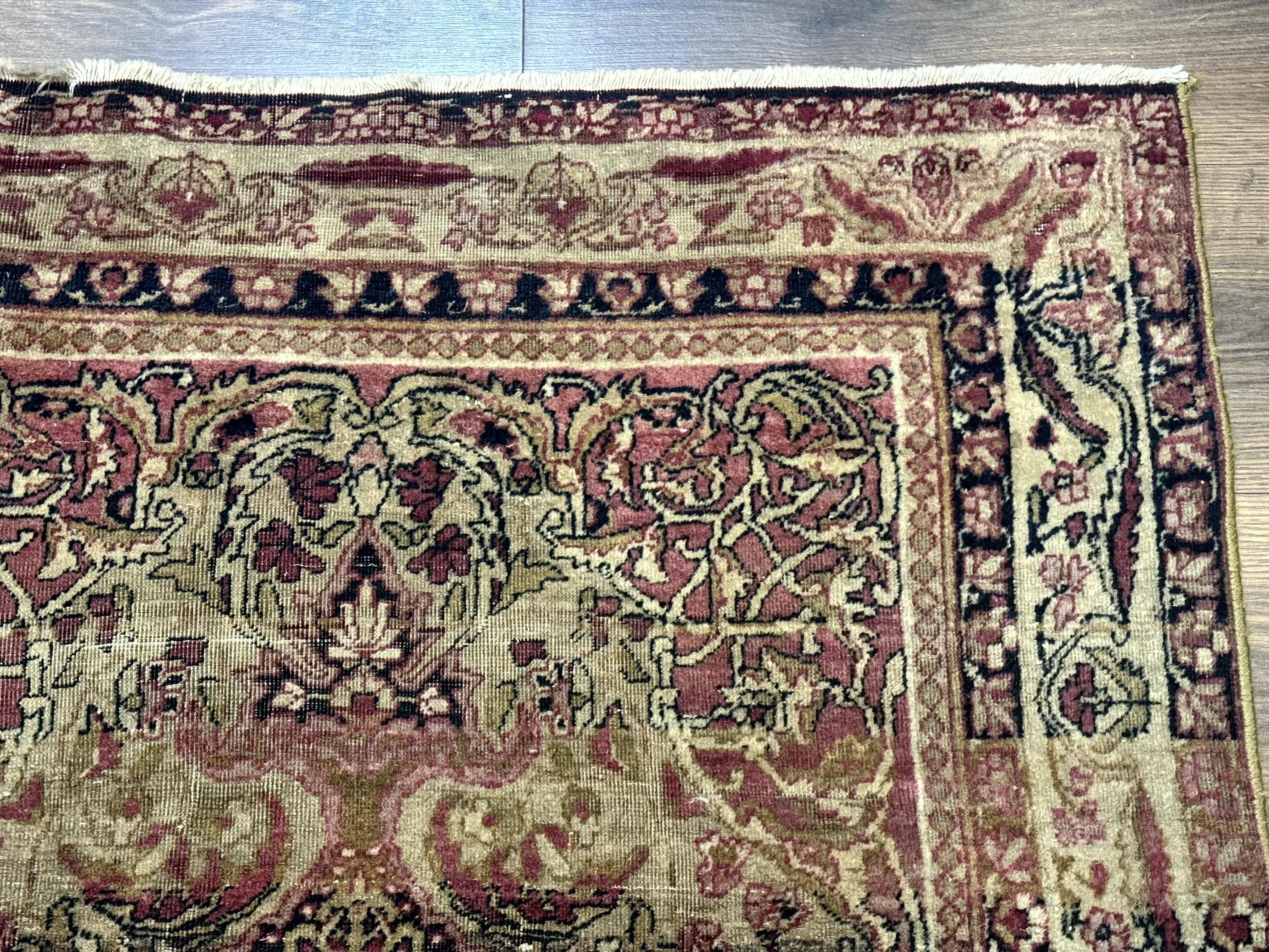 Antique Persian Lavar Rug 3x5, Persian Kerman Rug, Traditional Persian Carpet - Image 7