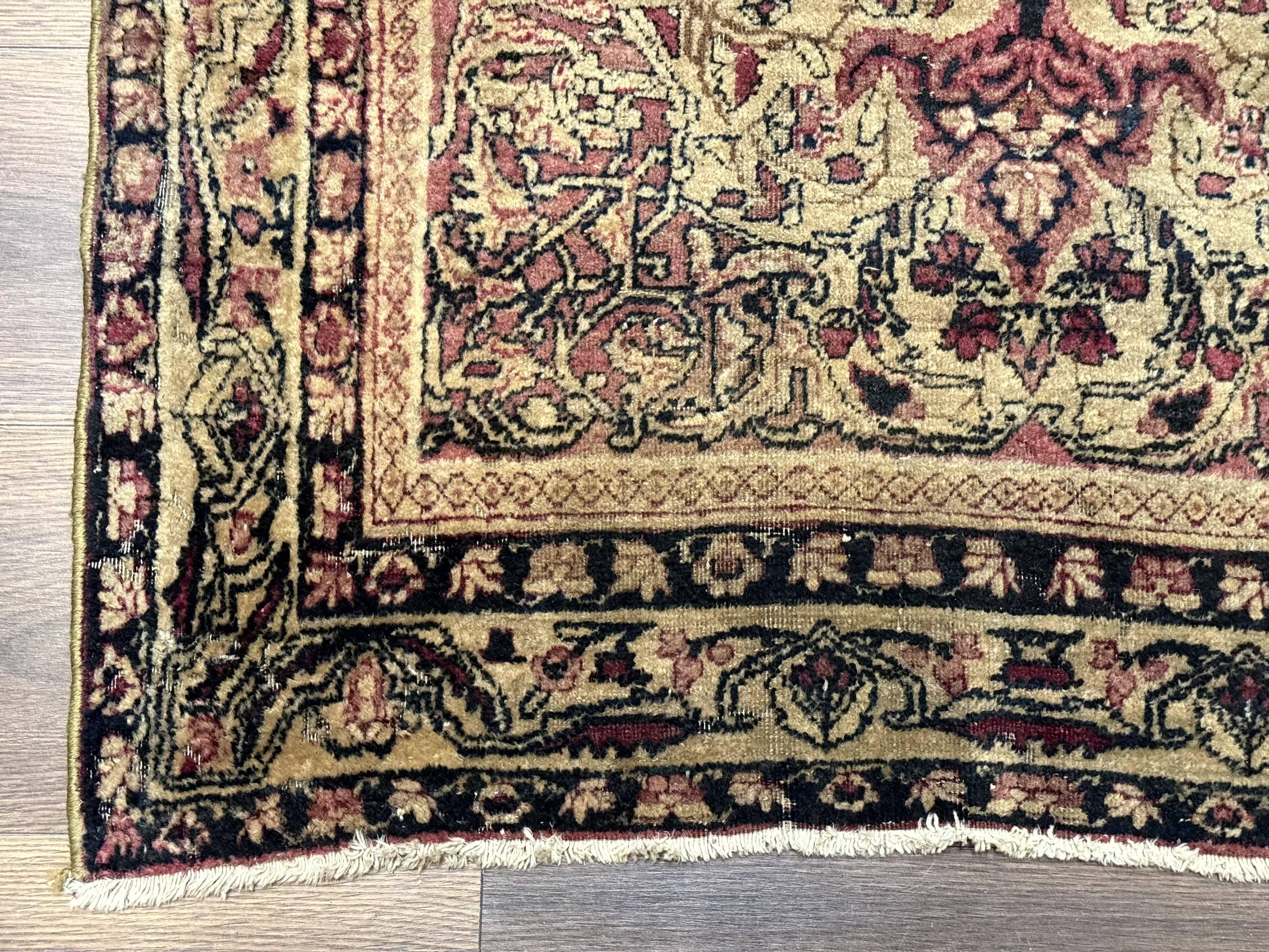 Antique Persian Lavar Rug 3x5, Persian Kerman Rug, Traditional Persian Carpet - Image 8