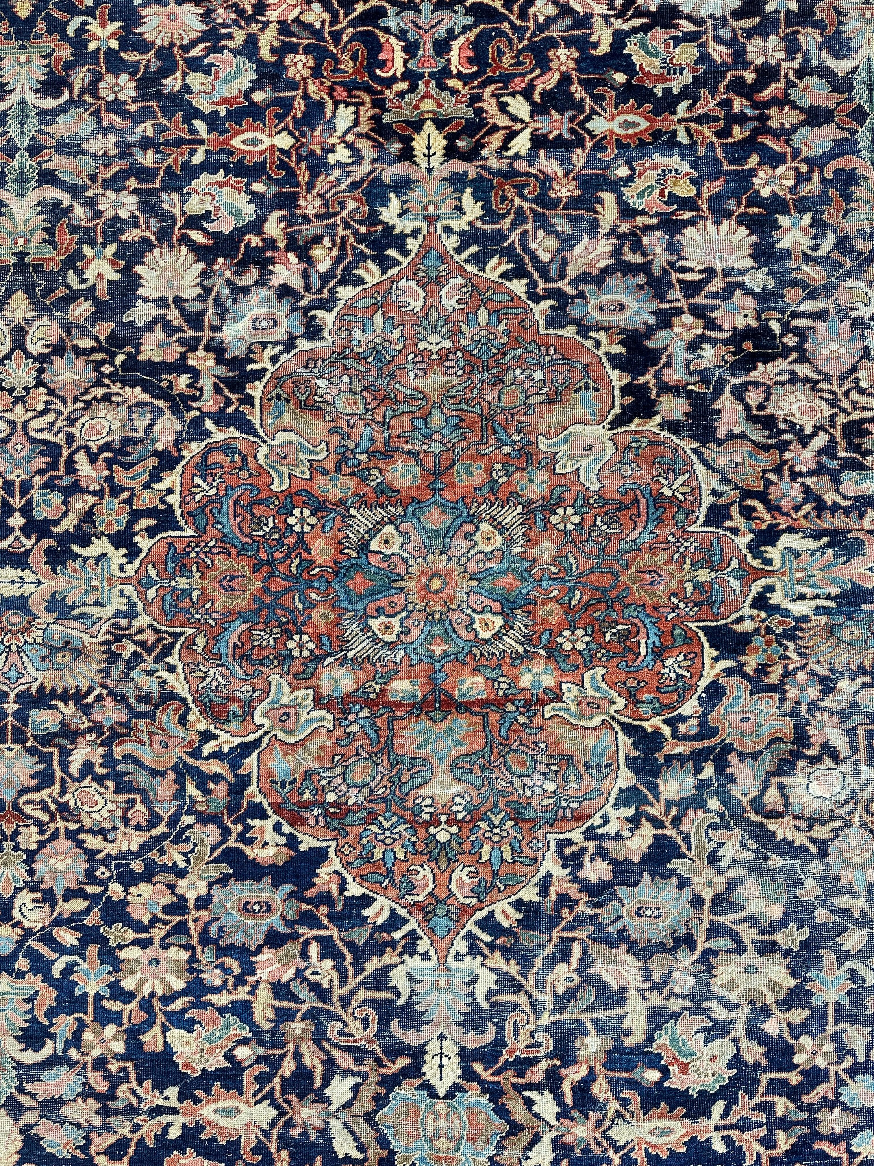 Antique Persian Mahal Rug 8’3”x12’ - Circa 1900 Treasure - Image 4