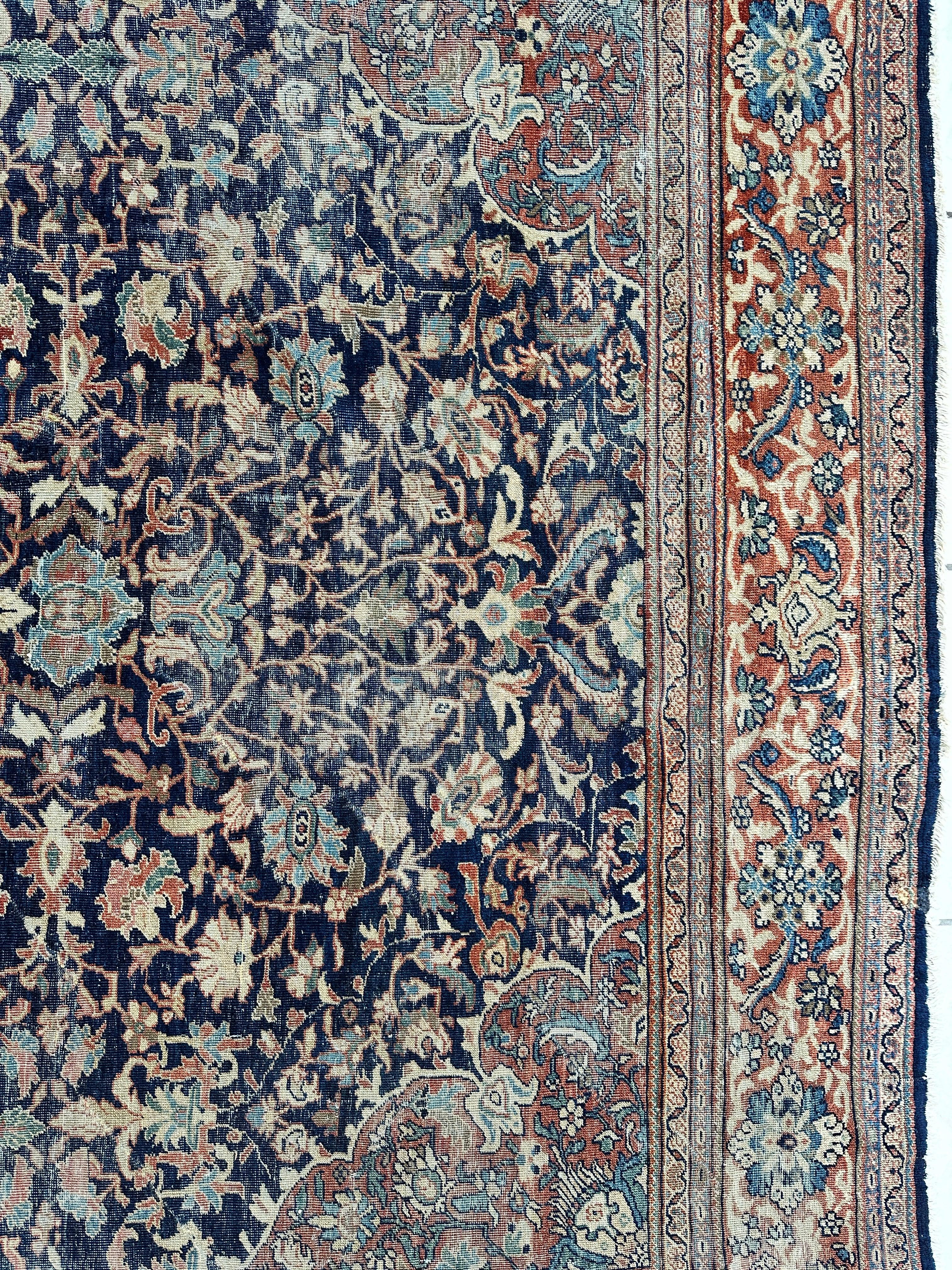 Antique Persian Mahal Rug 8’3”x12’ - Circa 1900 Treasure - Image 6