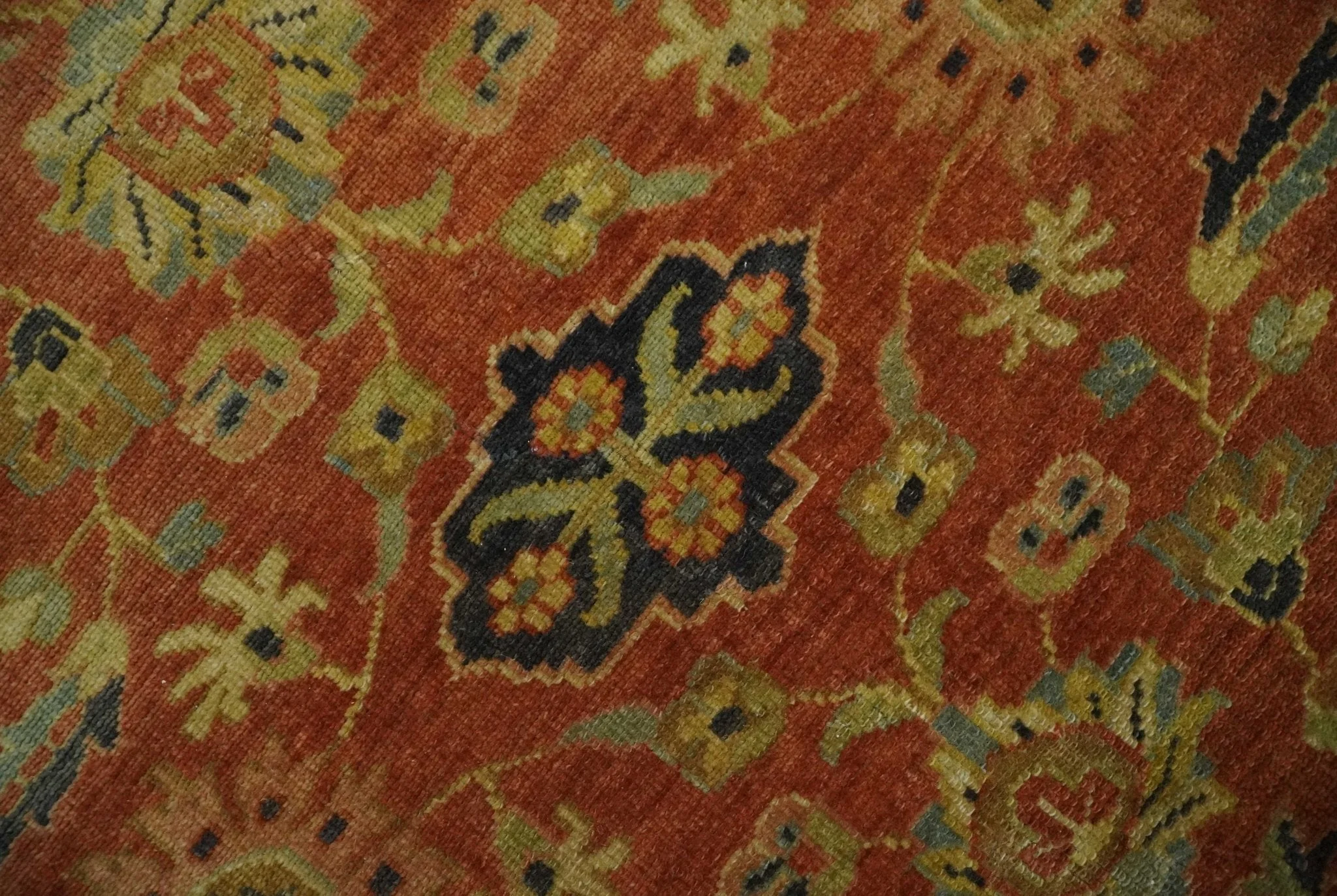 Antique Style 8x10 Rust, Black and Gold Hand Knotted Traditional Turkish Serapi Wool Area Rug - Image 4