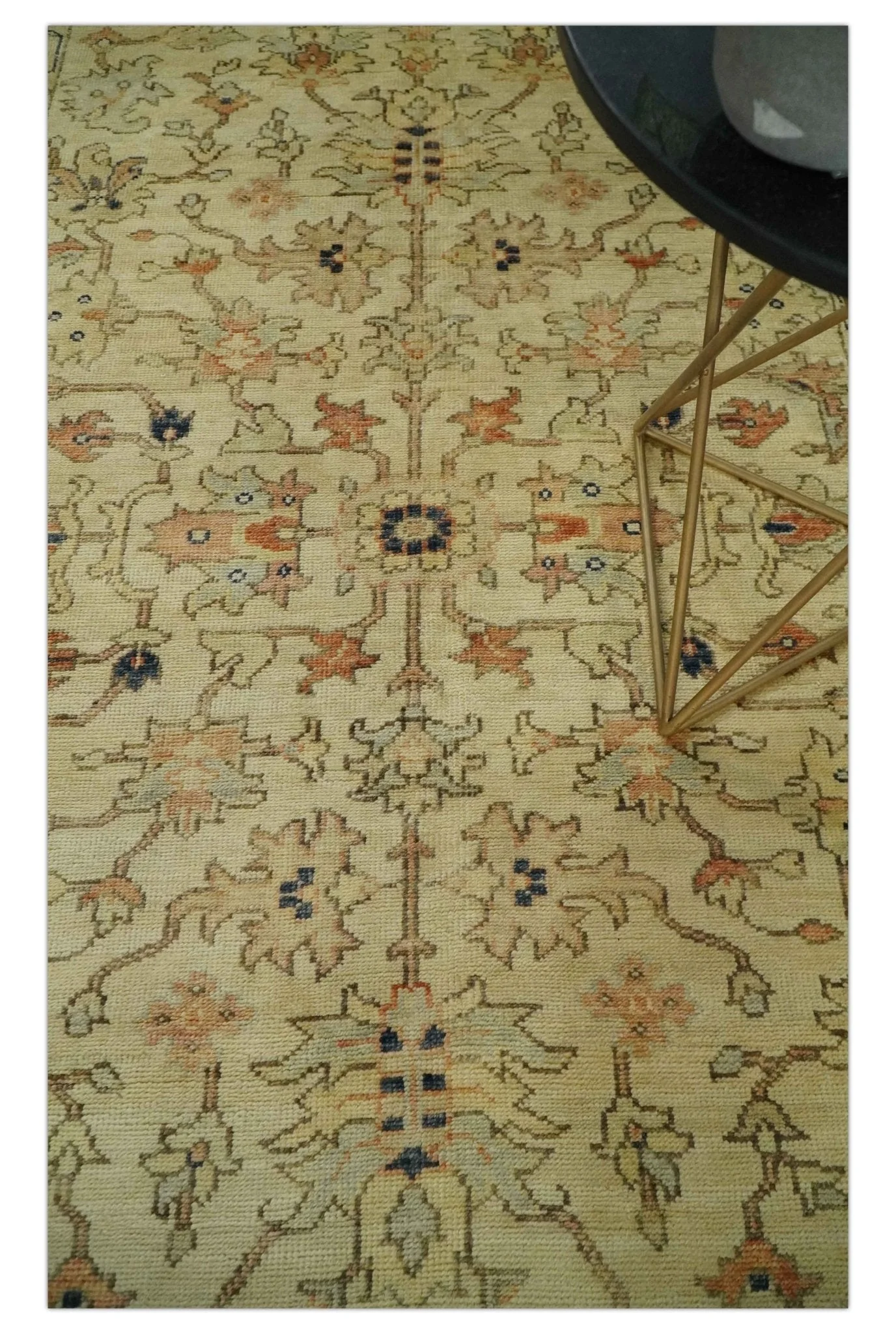 Antique Style Empress Tabriz 6x8 Hand Knotted Beige and Rust Modern Traditional Wool Rug | N35368 - Image 2
