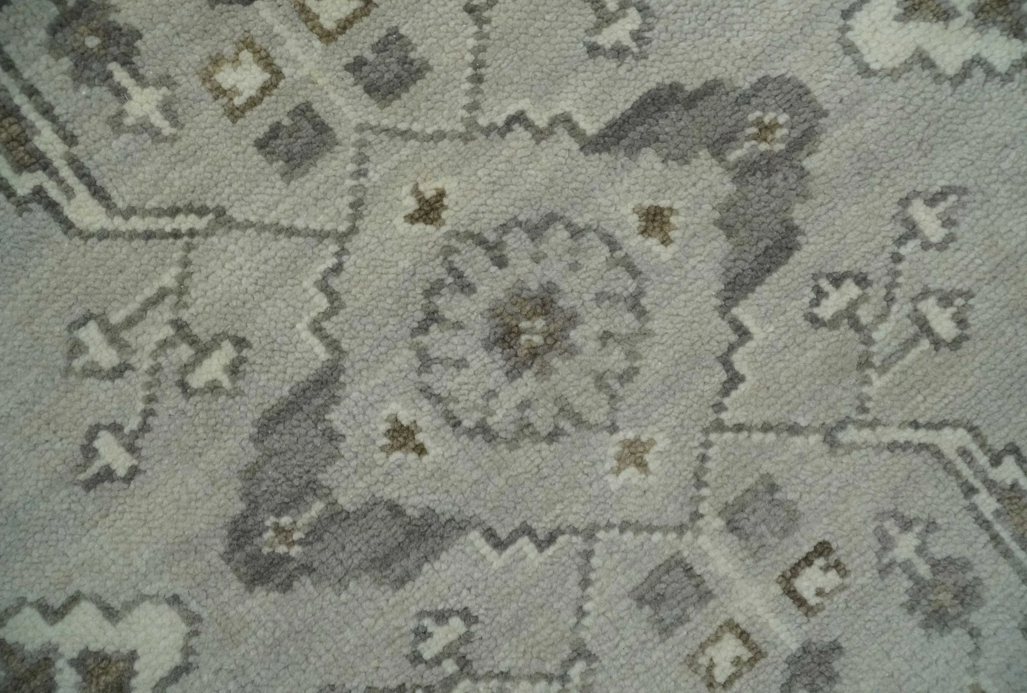 Antique Style Traditional Silver and Olive Oriental Oushak 8x10 wool Area Rug - Image 5