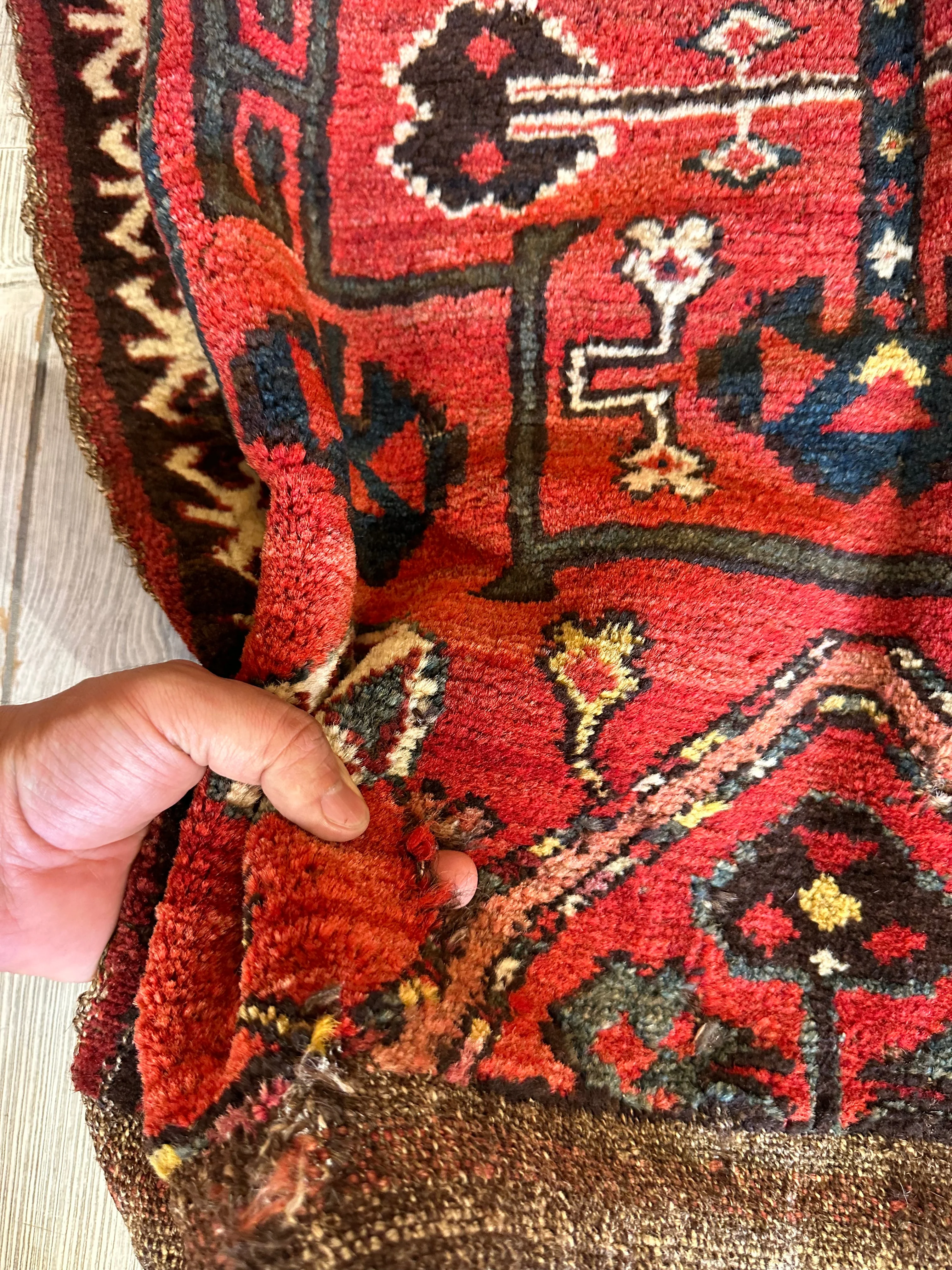 Antique Tribal Bagface - 18" X 18" - Image 3