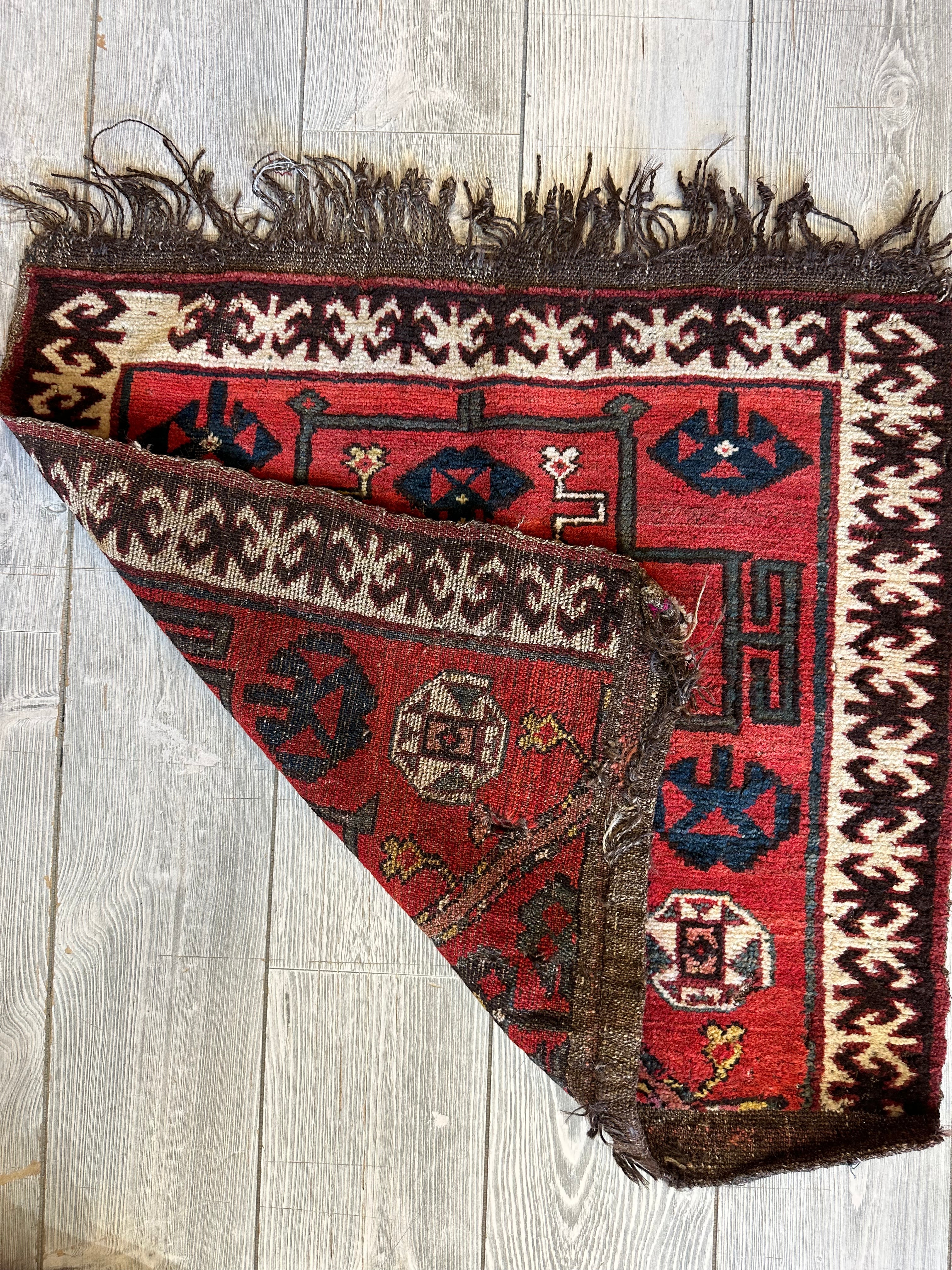 Antique Tribal Bagface - 18" X 18" - Image 4