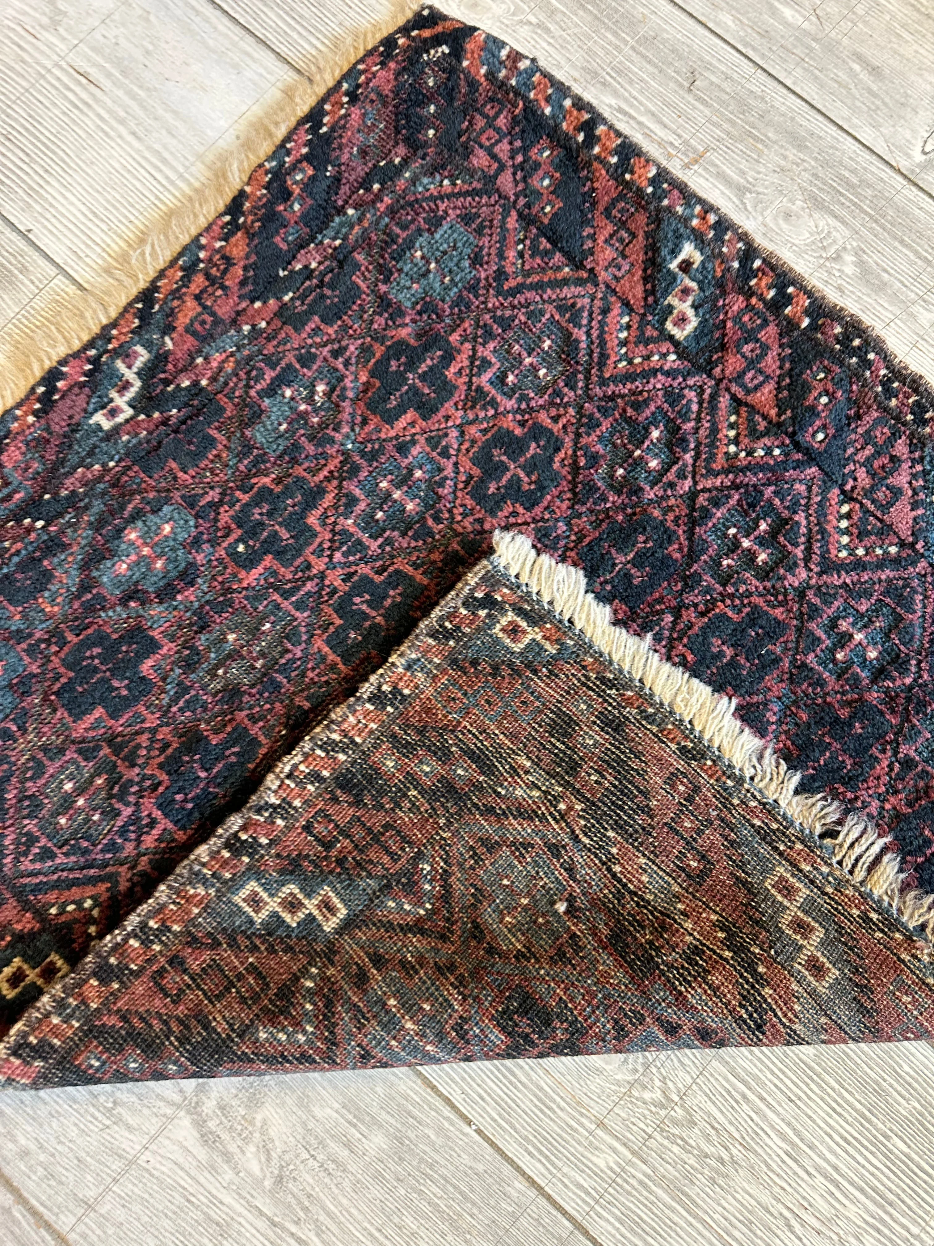 Antique Tribal Baluch Bag Bag Face - 22" X 24" - Image 2