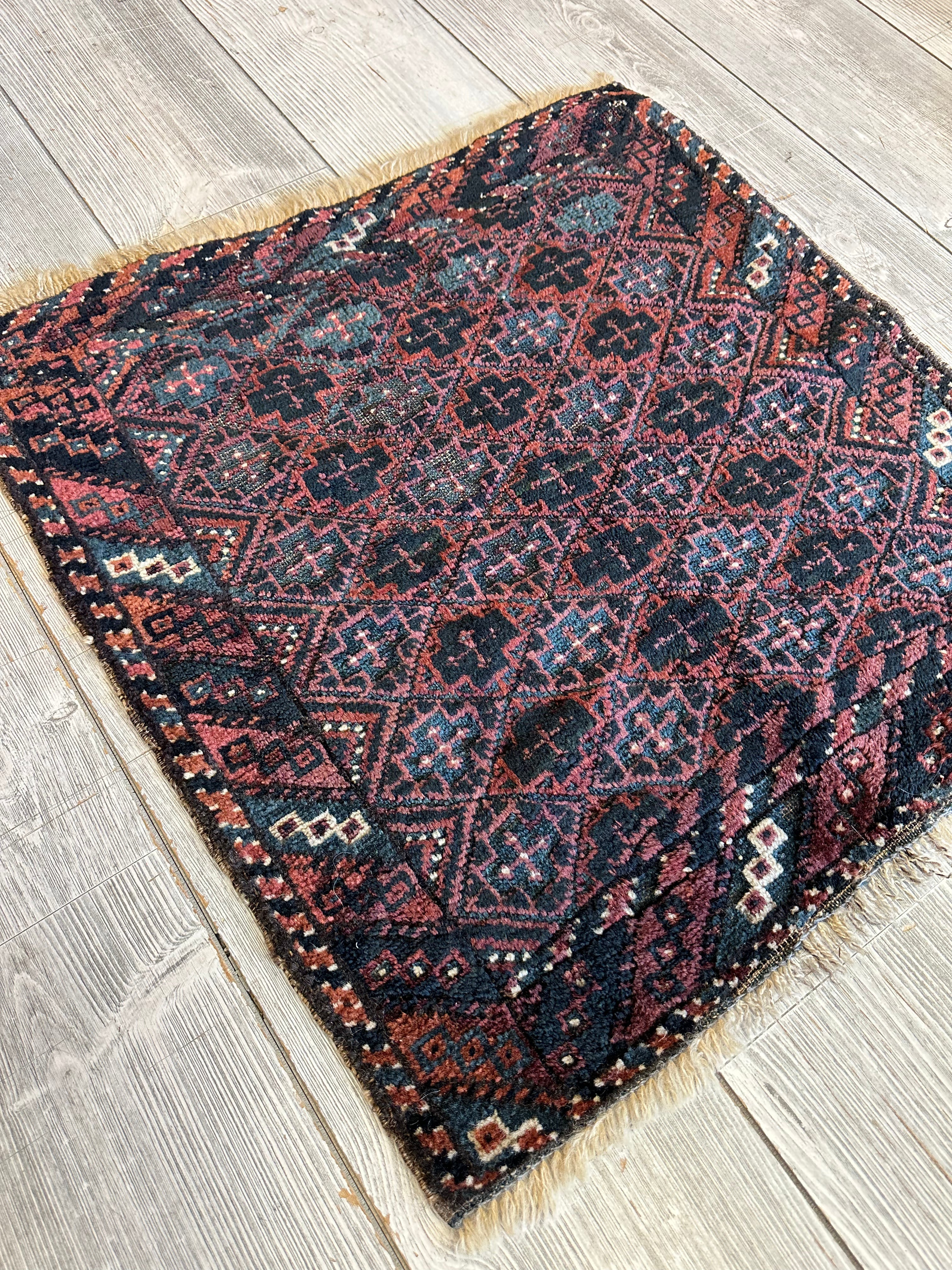 Antique Tribal Baluch Bag Bag Face - 22" X 24" - Image 4