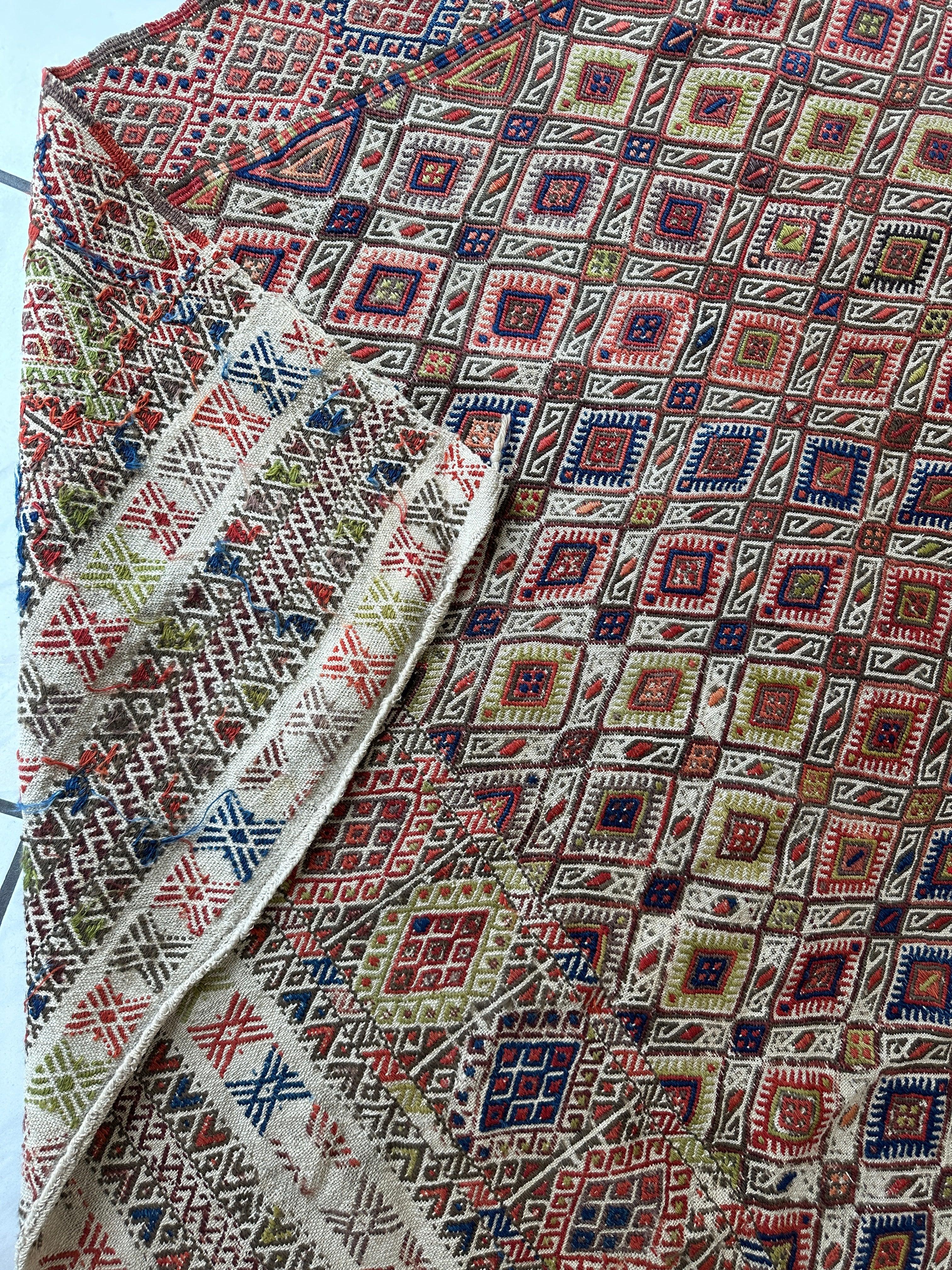 Antique Turkish Jajim Wool Rug 5’6” x 14’5” - Image 12