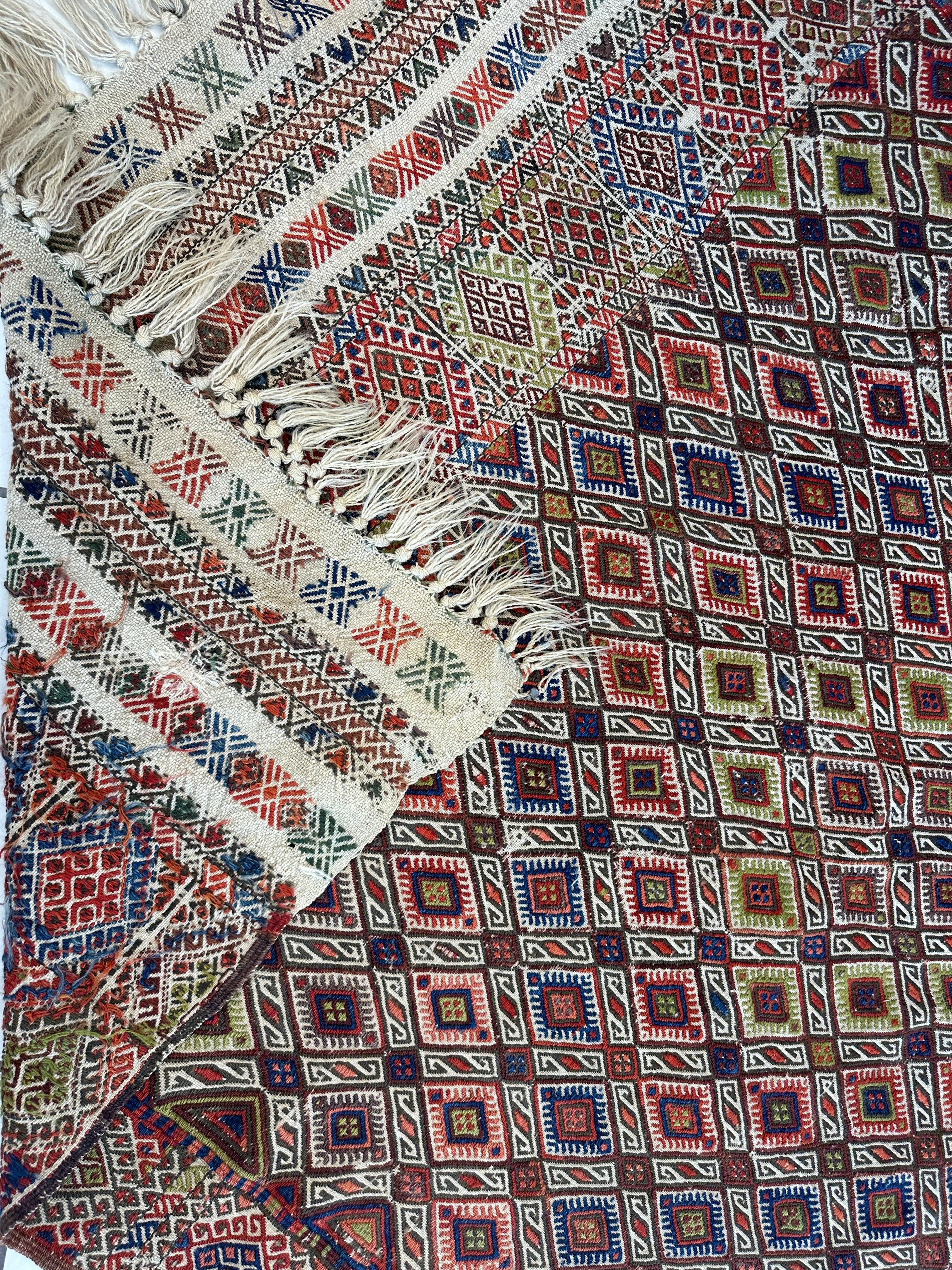 Antique Turkish Jajim Wool Rug 5’6” x 14’5” - Image 13