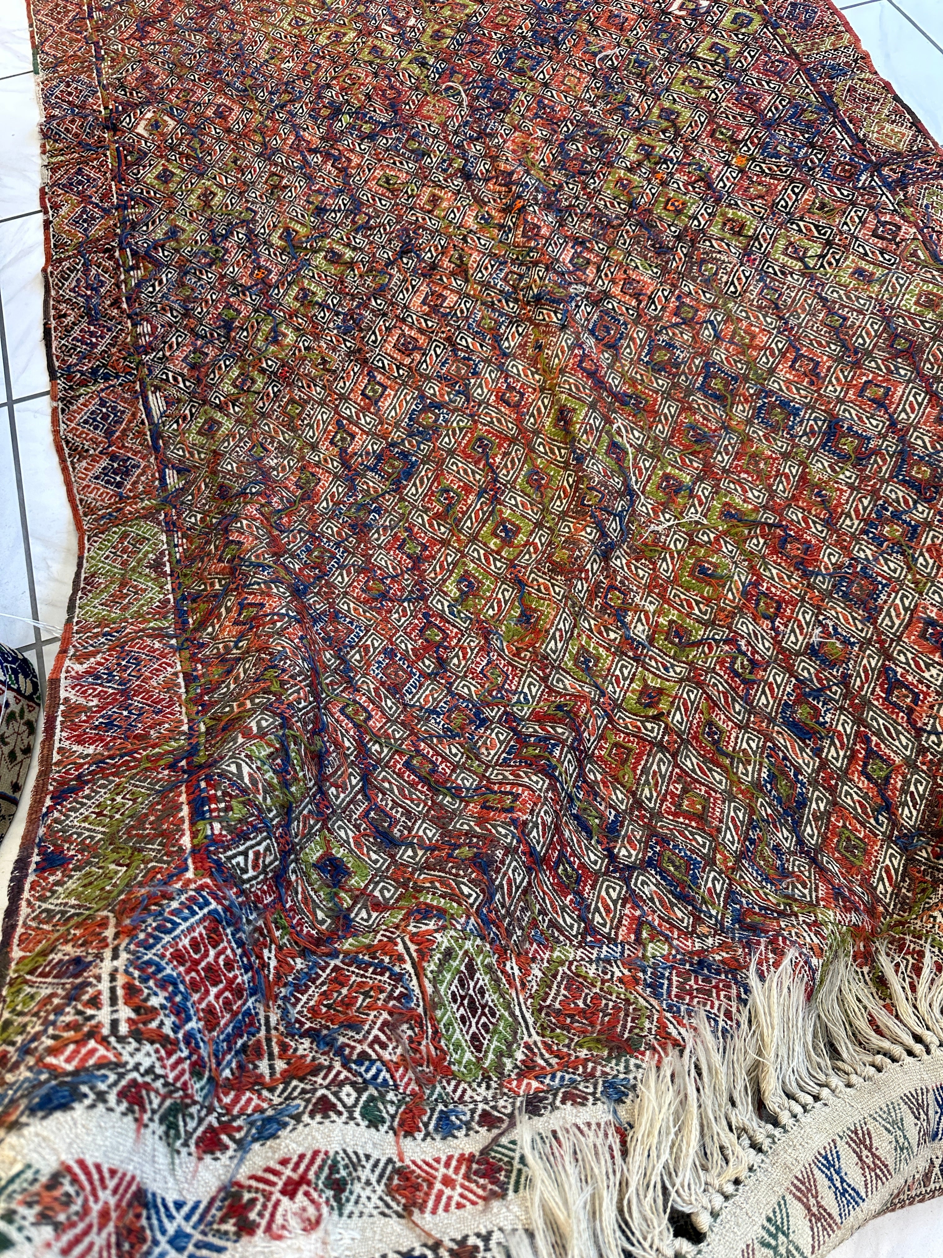 Antique Turkish Jajim Wool Rug 5’6” x 14’5” - Image 14