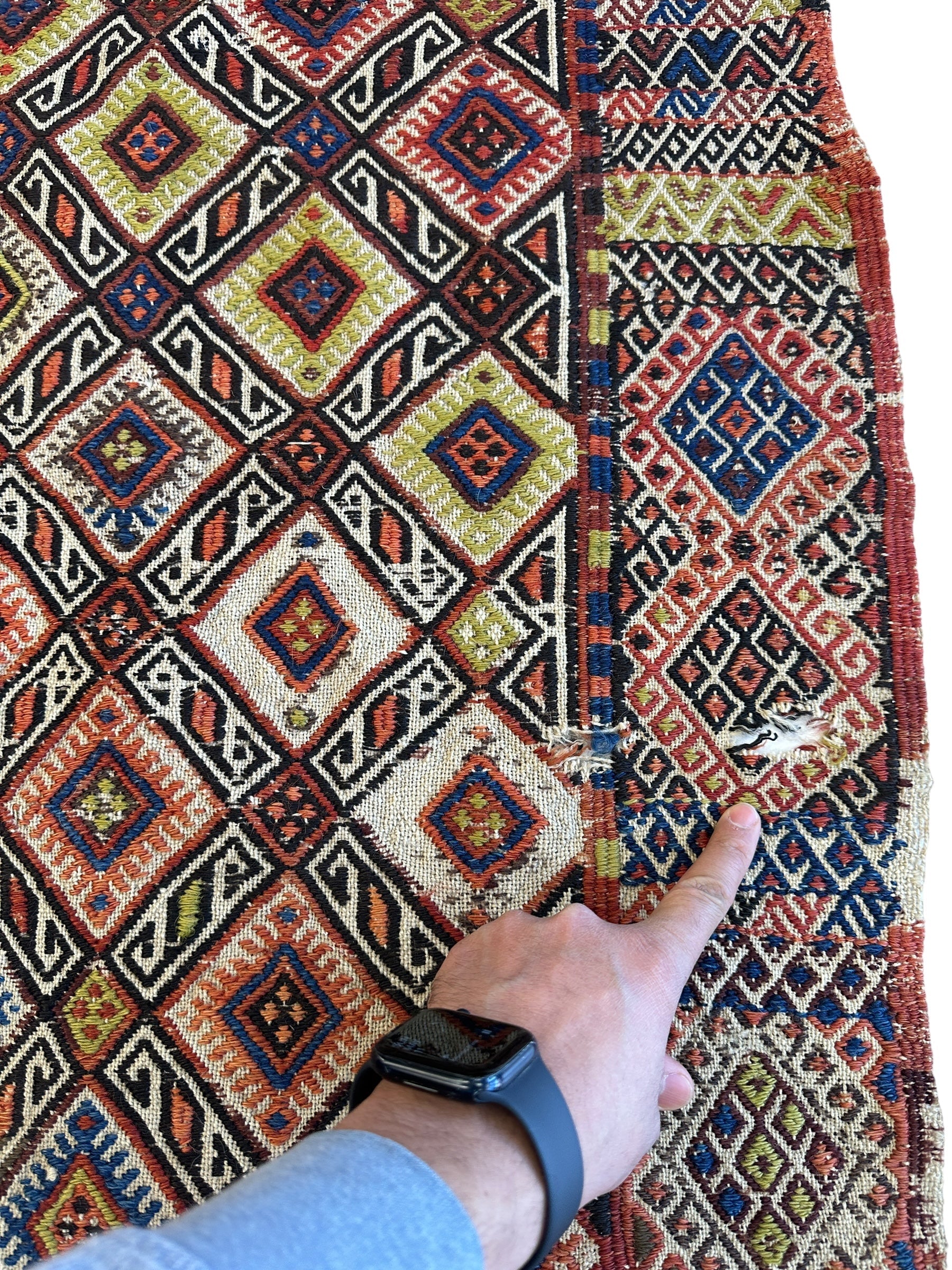 Antique Turkish Jajim Wool Rug 5’6” x 14’5” - Image 15