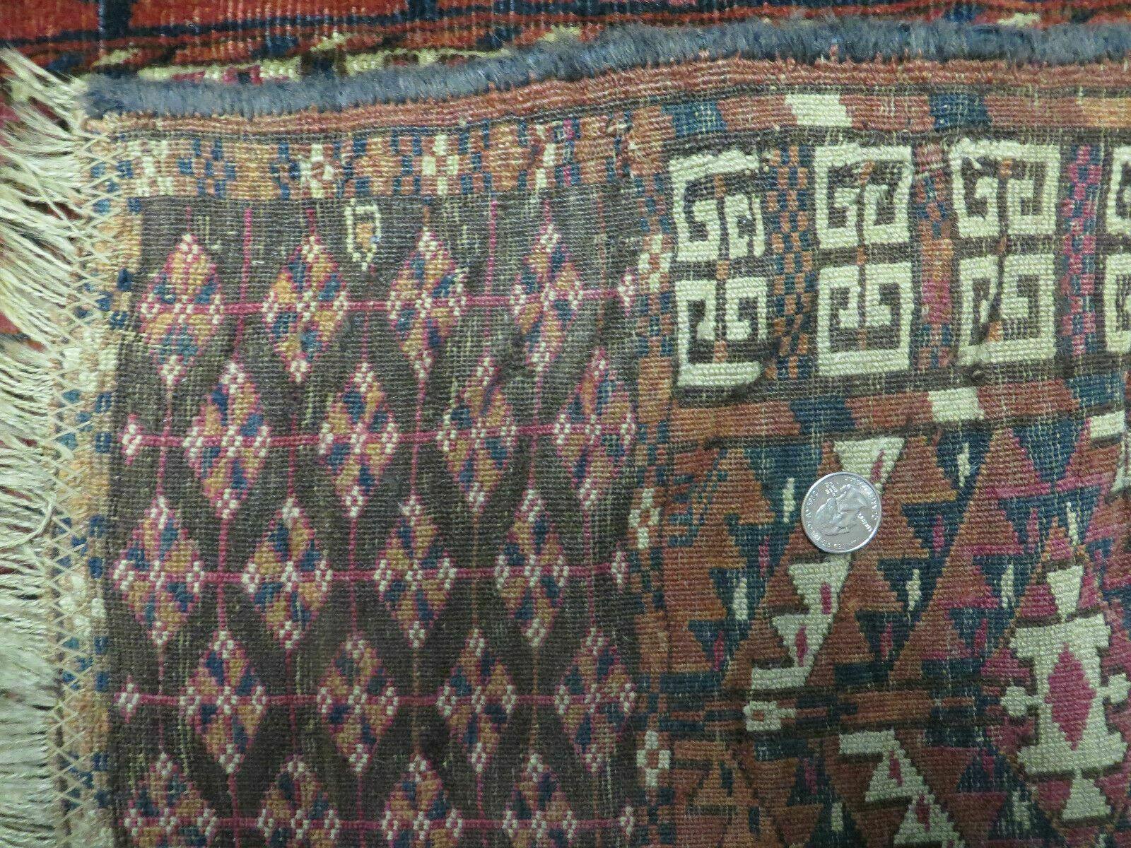 Antique Turkoman Ensi Wool Rug 4x5 - Image 10