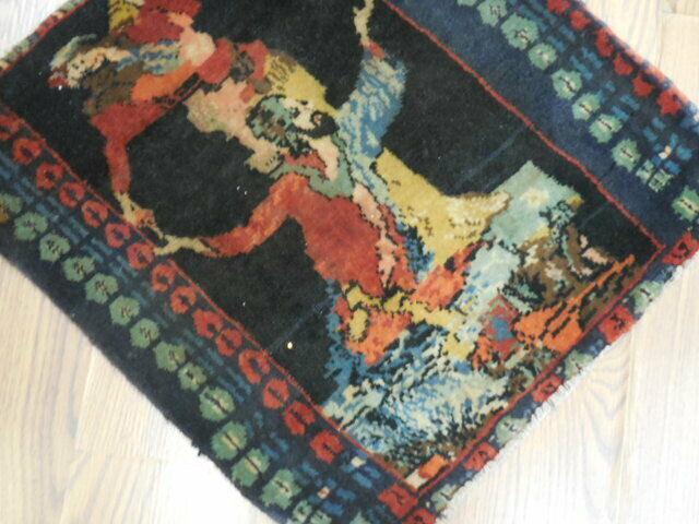 ANTIQUE UNIQUE PICTORAL OMARKHAYYAM RUG 1.5x1.8 Ft - Image 8