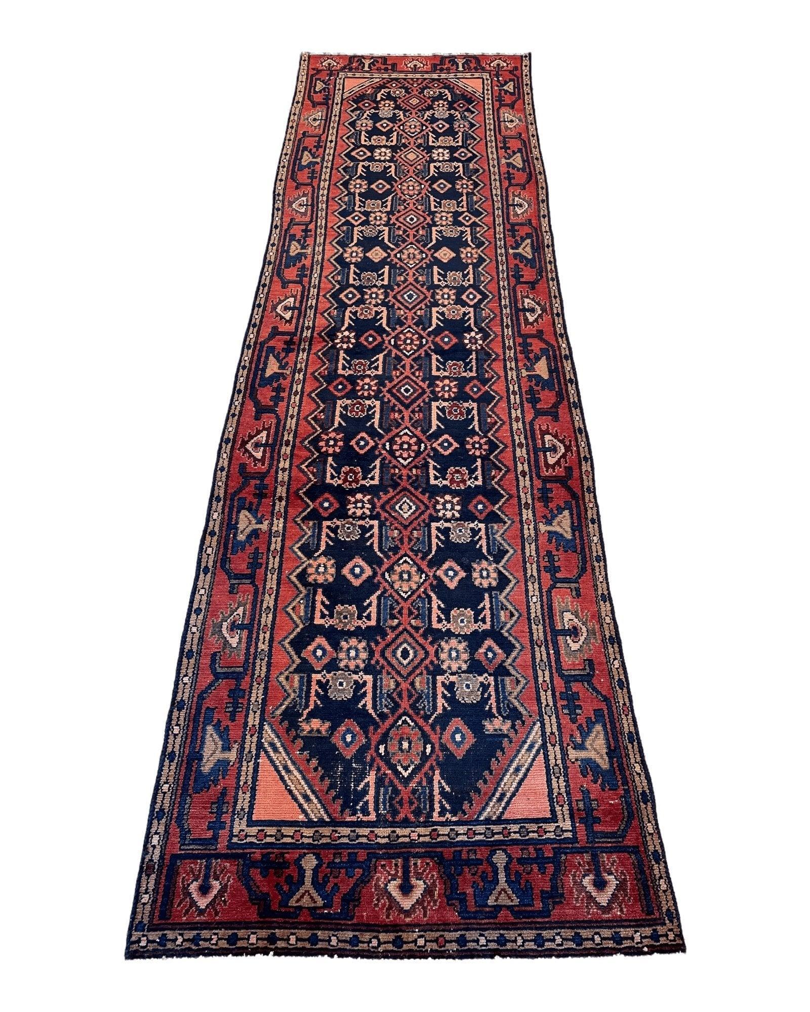 Antique Vegetable Dye Malayer Persian Runner Rug 3x10’4” - Image 2
