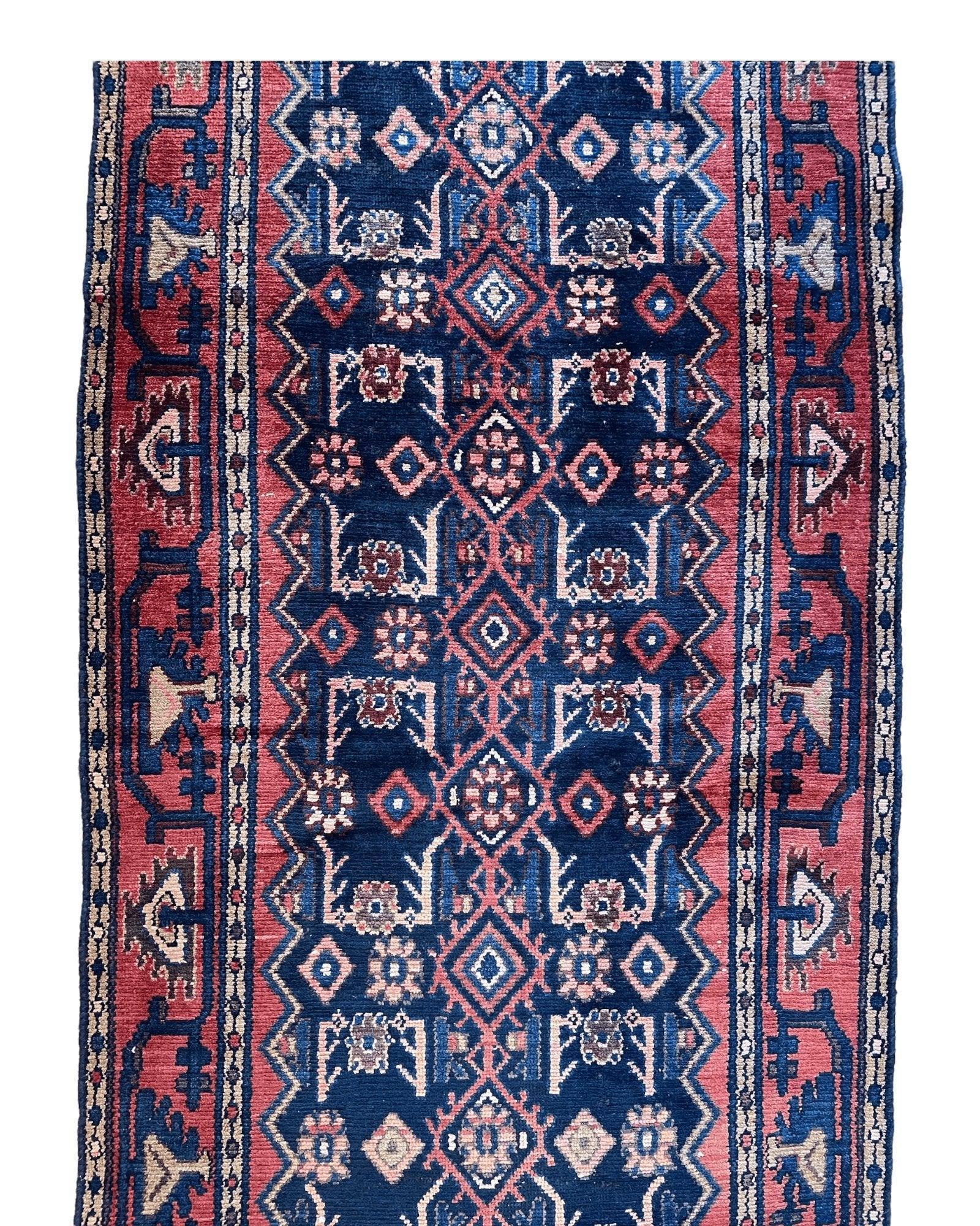 Antique Vegetable Dye Malayer Persian Runner Rug 3x10’4” - Image 4