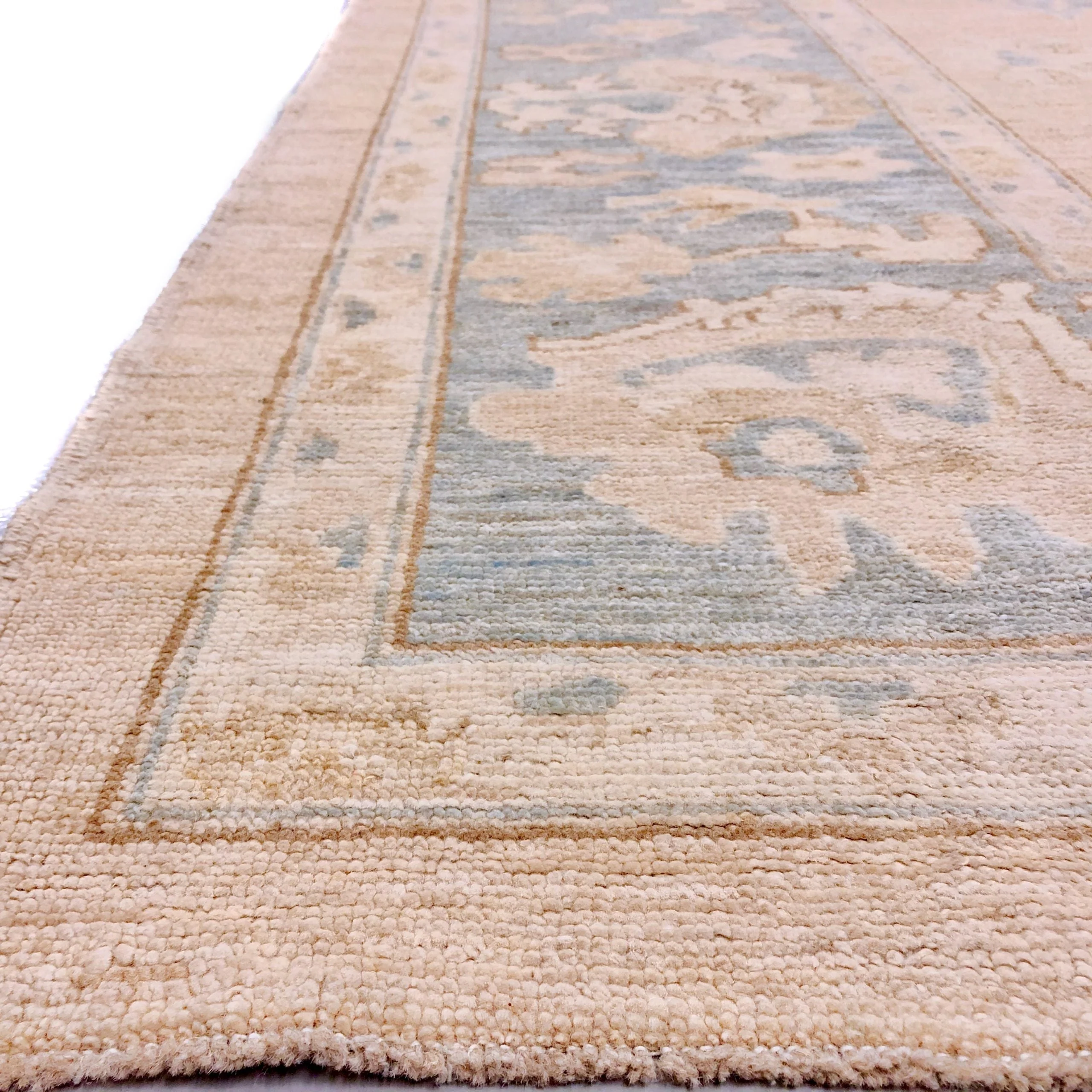 Antique Washed Oushak (10'04"x14'07") sand/lt.blue - Image 2