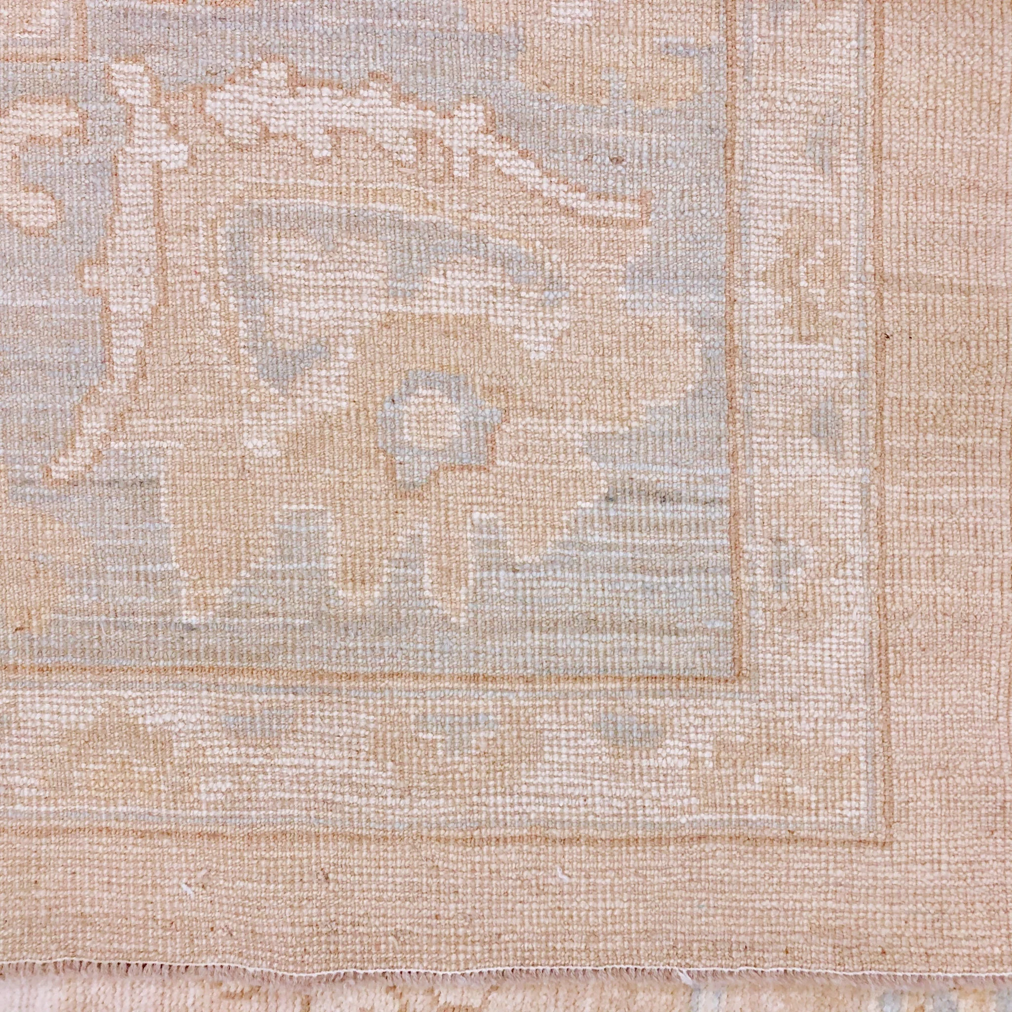 Antique Washed Oushak (10'04"x14'07") sand/lt.blue - Image 9
