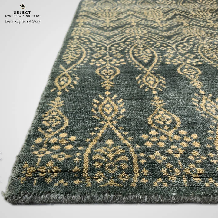 Arabesque Design (2'06"x10' Runner) teal/gold - Image 5