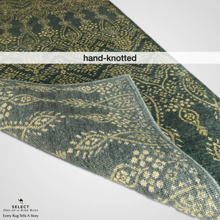 Arabesque Design (2'06"x10' Runner) teal/gold - Image 8