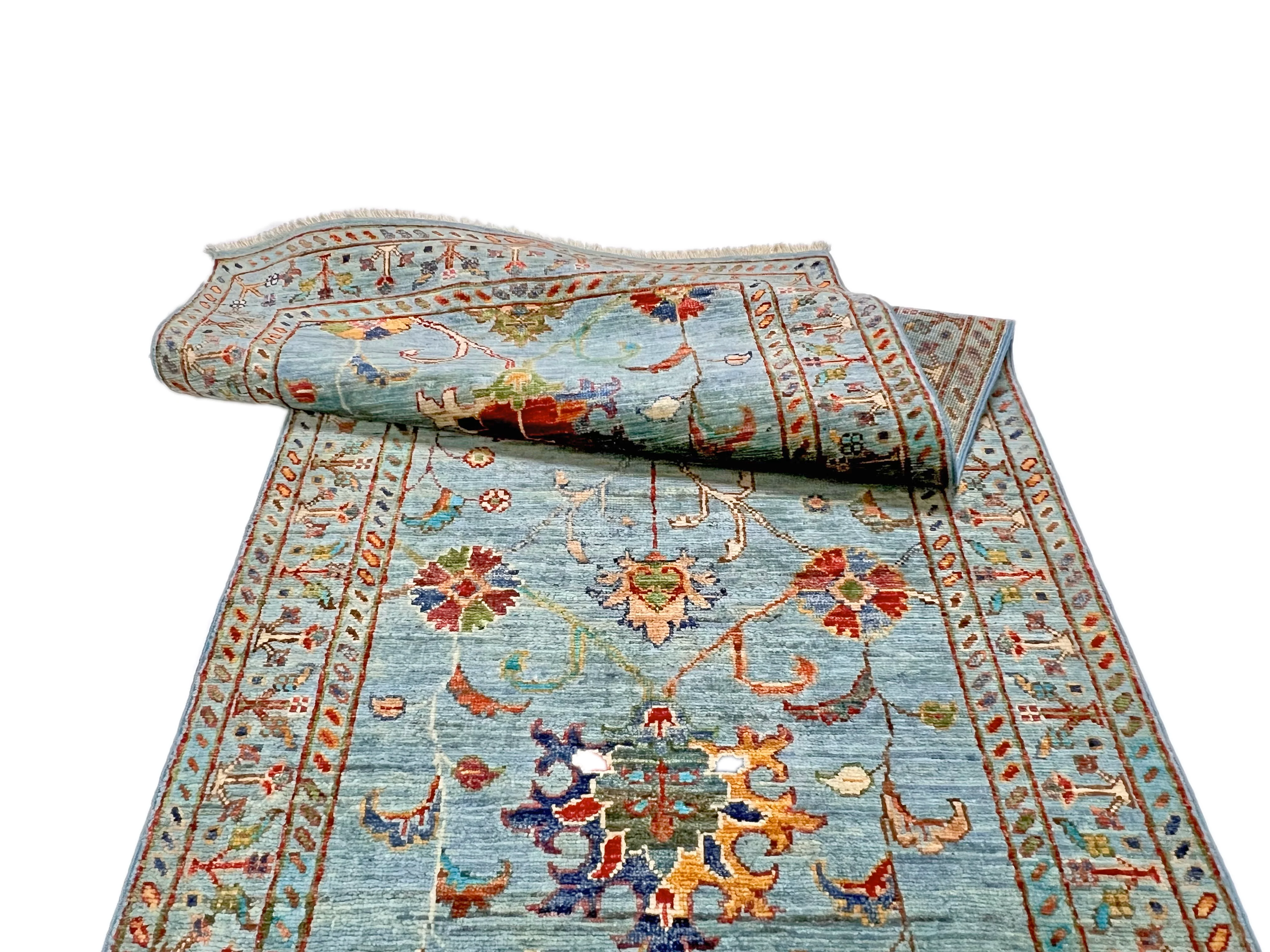 Aryana veg.dye 2'06"x10'04" ltblu - Image 8