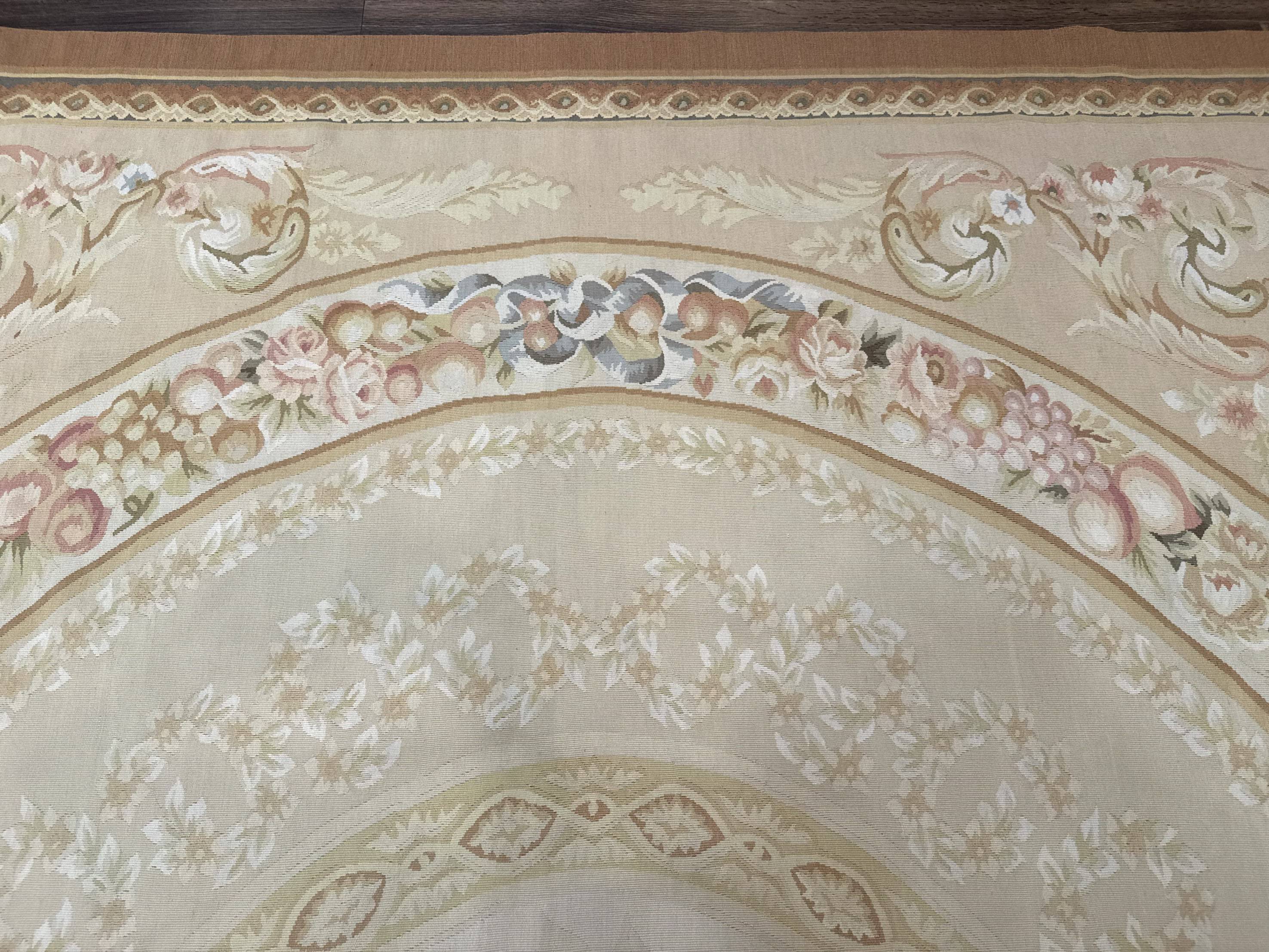 Aubusson Rug 9x12, French European Design, Floral, Elegant - Image 3