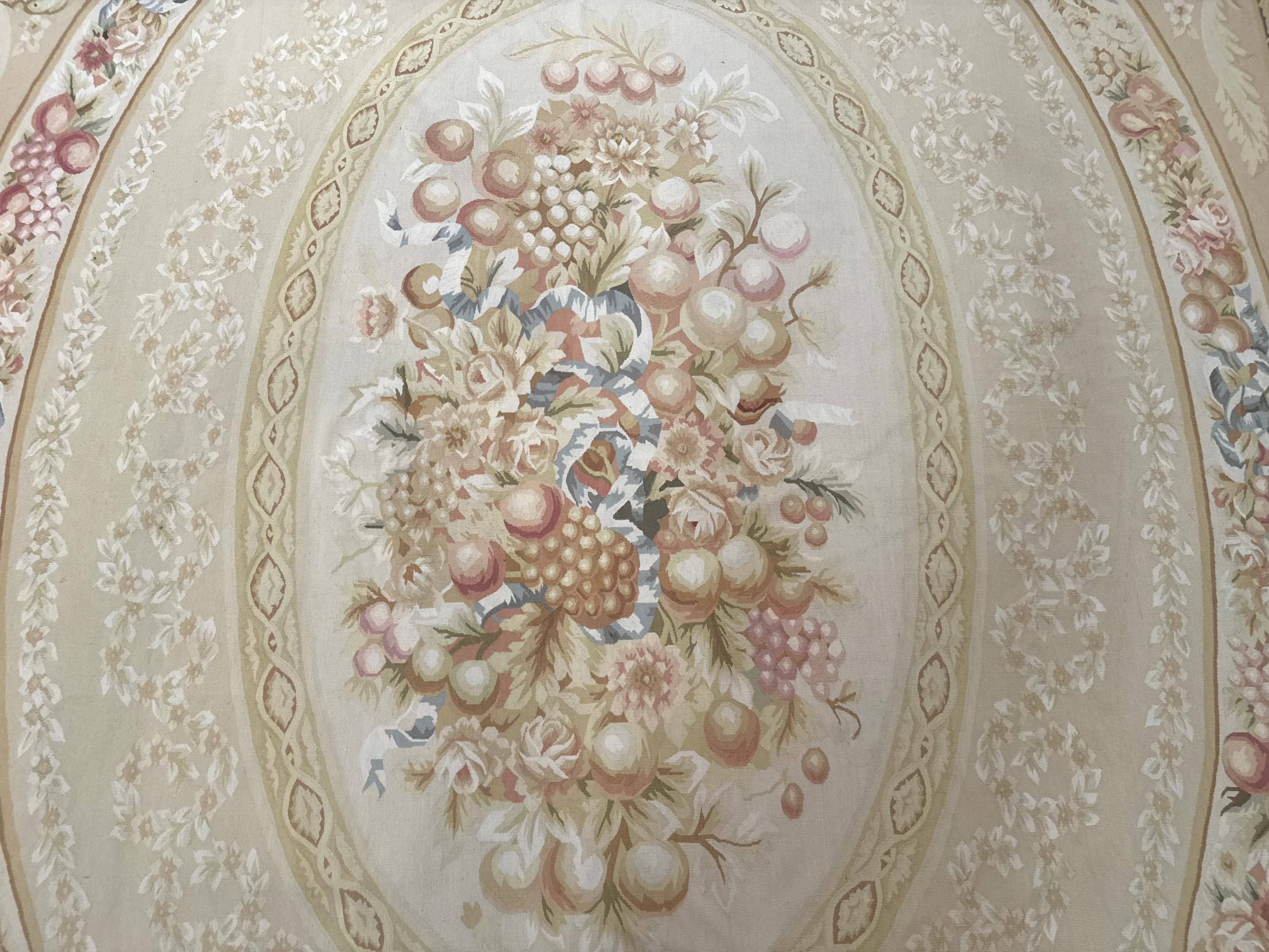 Aubusson Rug 9x12, French European Design, Floral, Elegant - Image 4