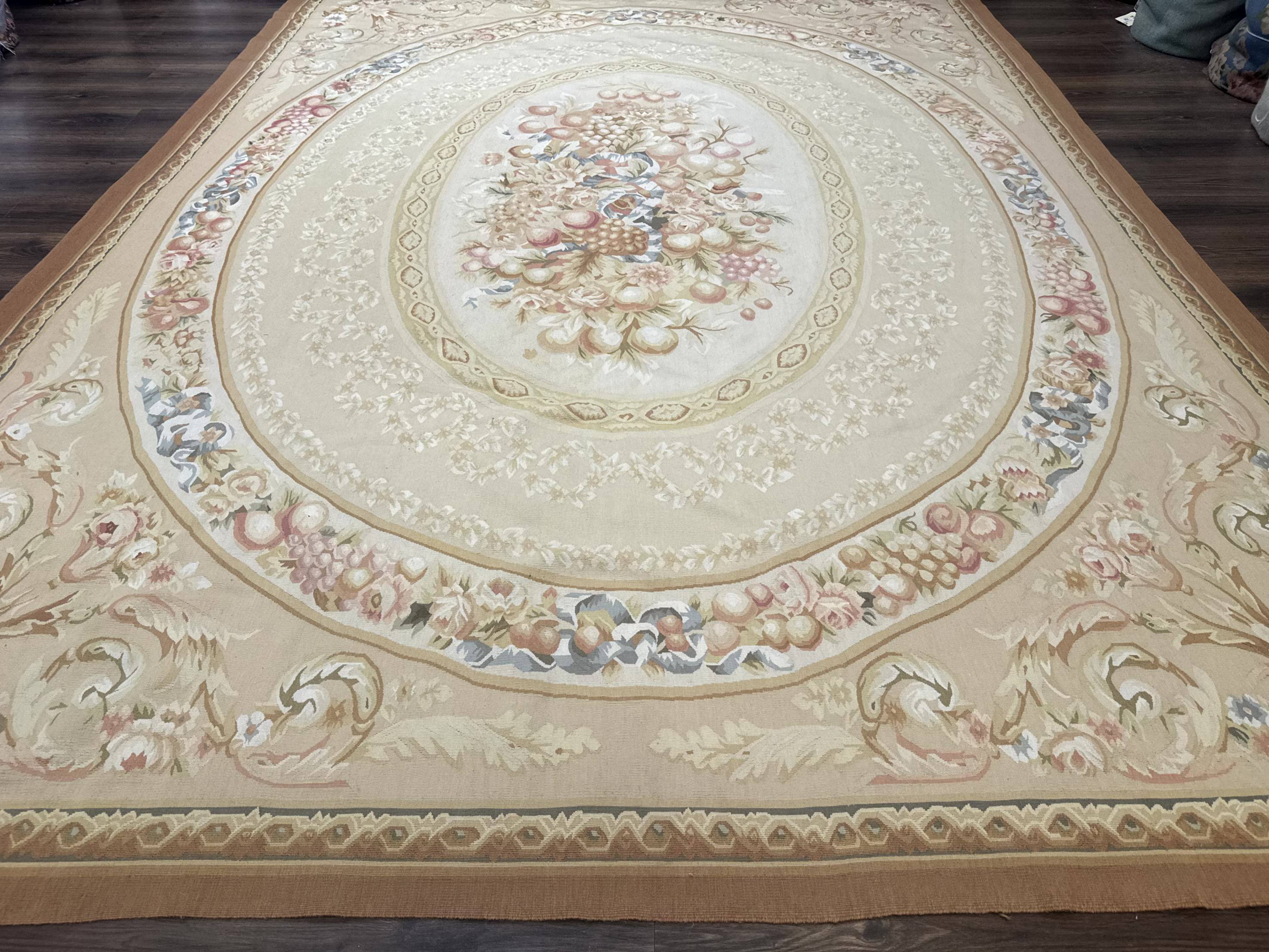 Aubusson Rug 9x12, French European Design, Floral, Elegant - Image 5