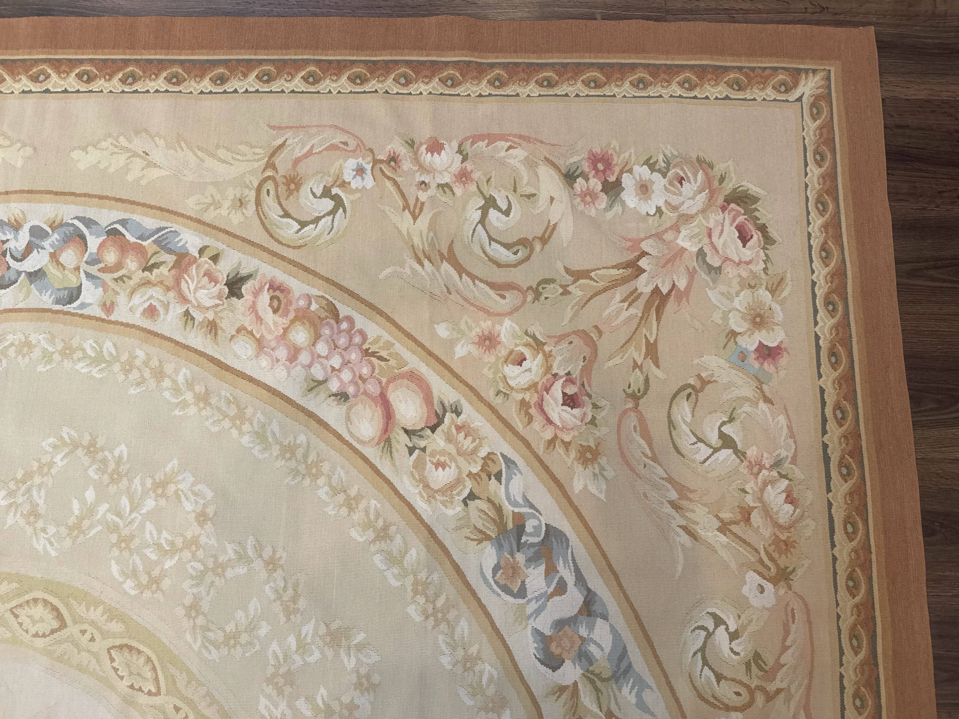 Aubusson Rug 9x12, French European Design, Floral, Elegant - Image 7