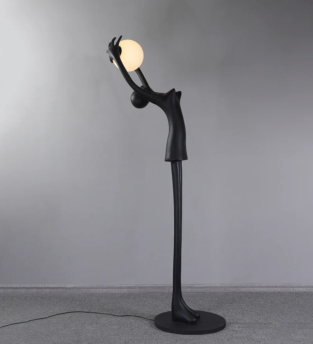 Ball Holding Sculpture Character Floor Lamp - Image 12
