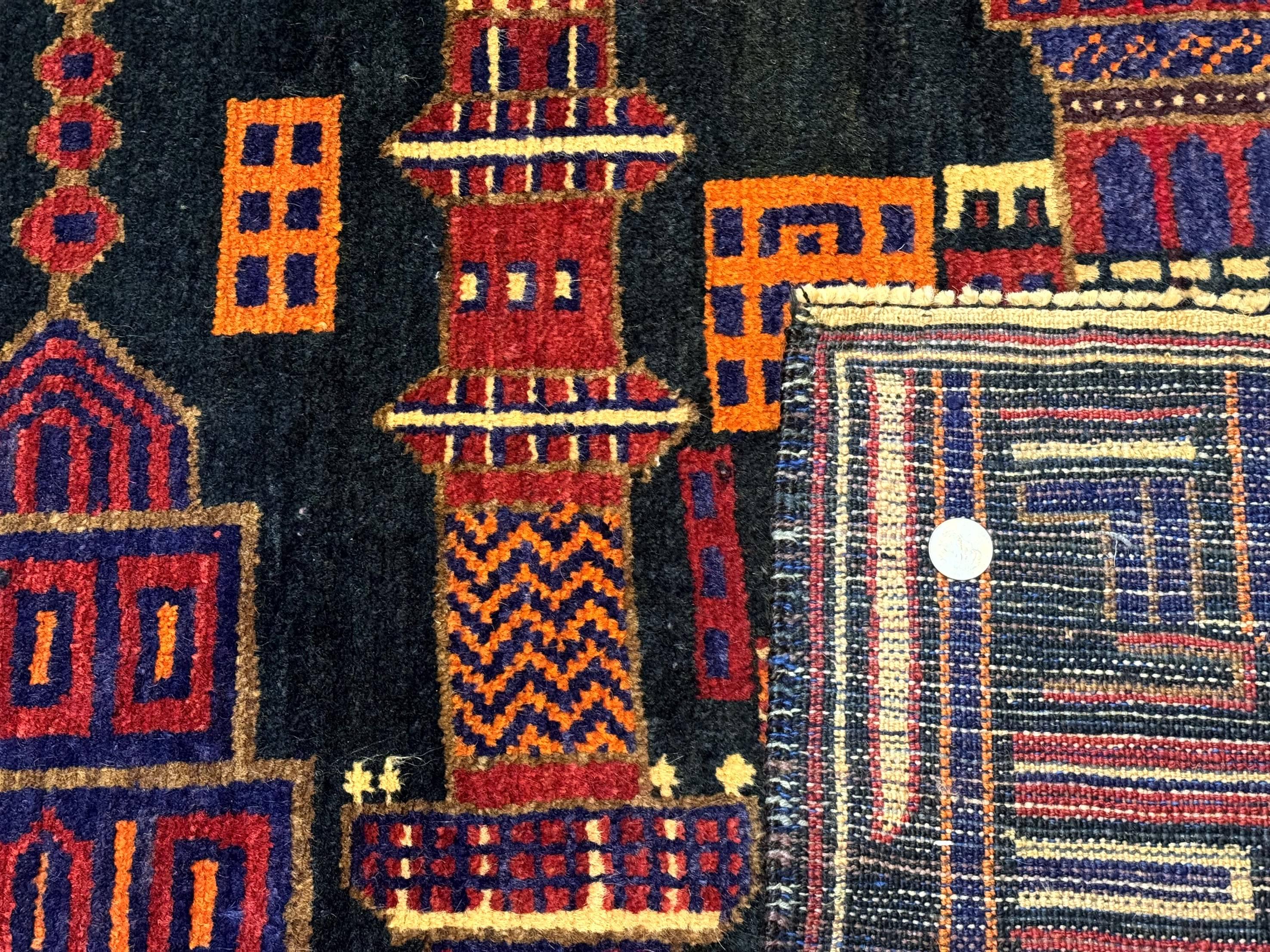 Balouch Rug 3x5, City Pictorial, Afghan Rug - Image 10