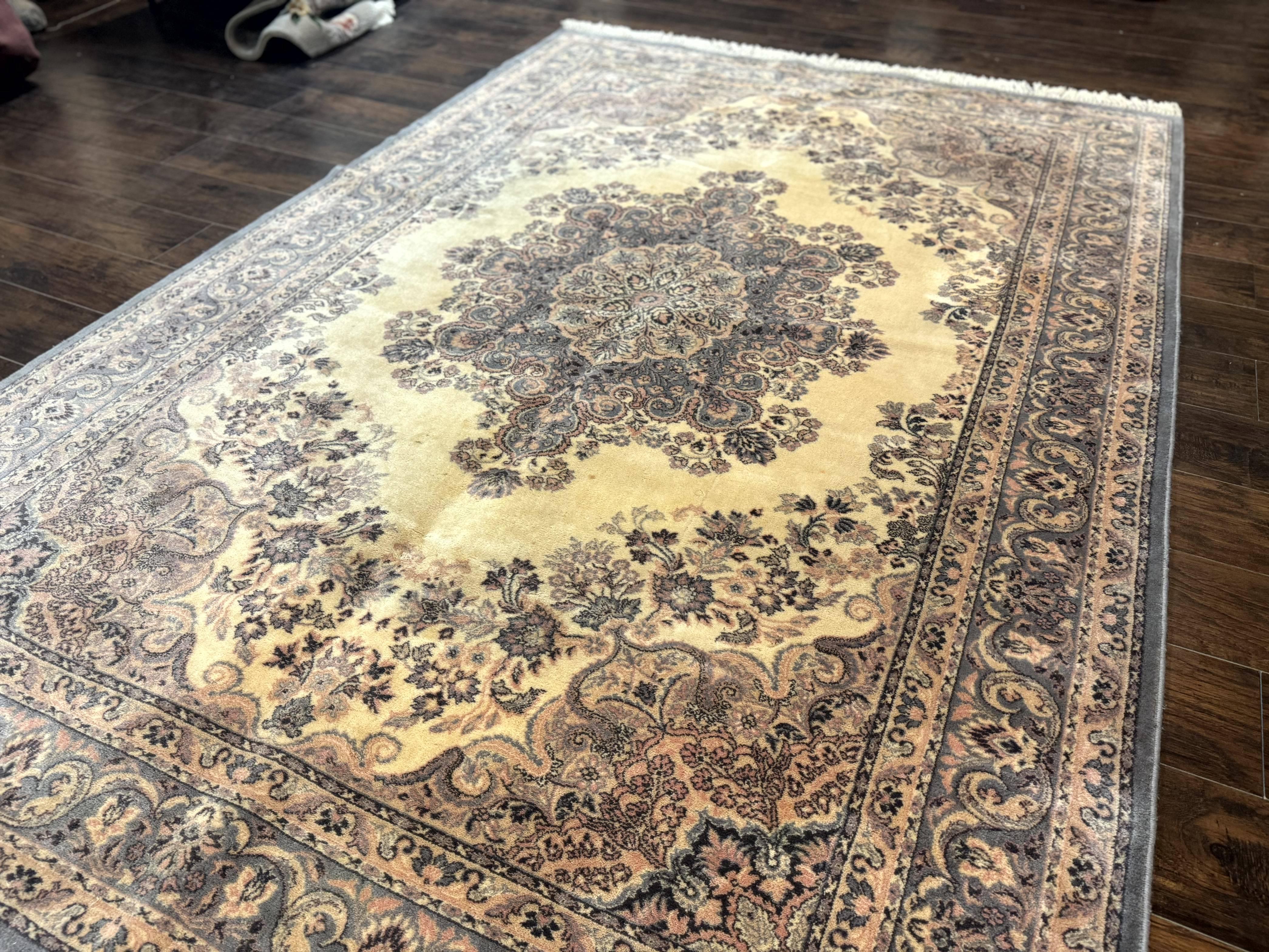 Belgium Power Loomed Wool Rug 6.9 x 9.6, Vintage Oriental Carpet - Image 2