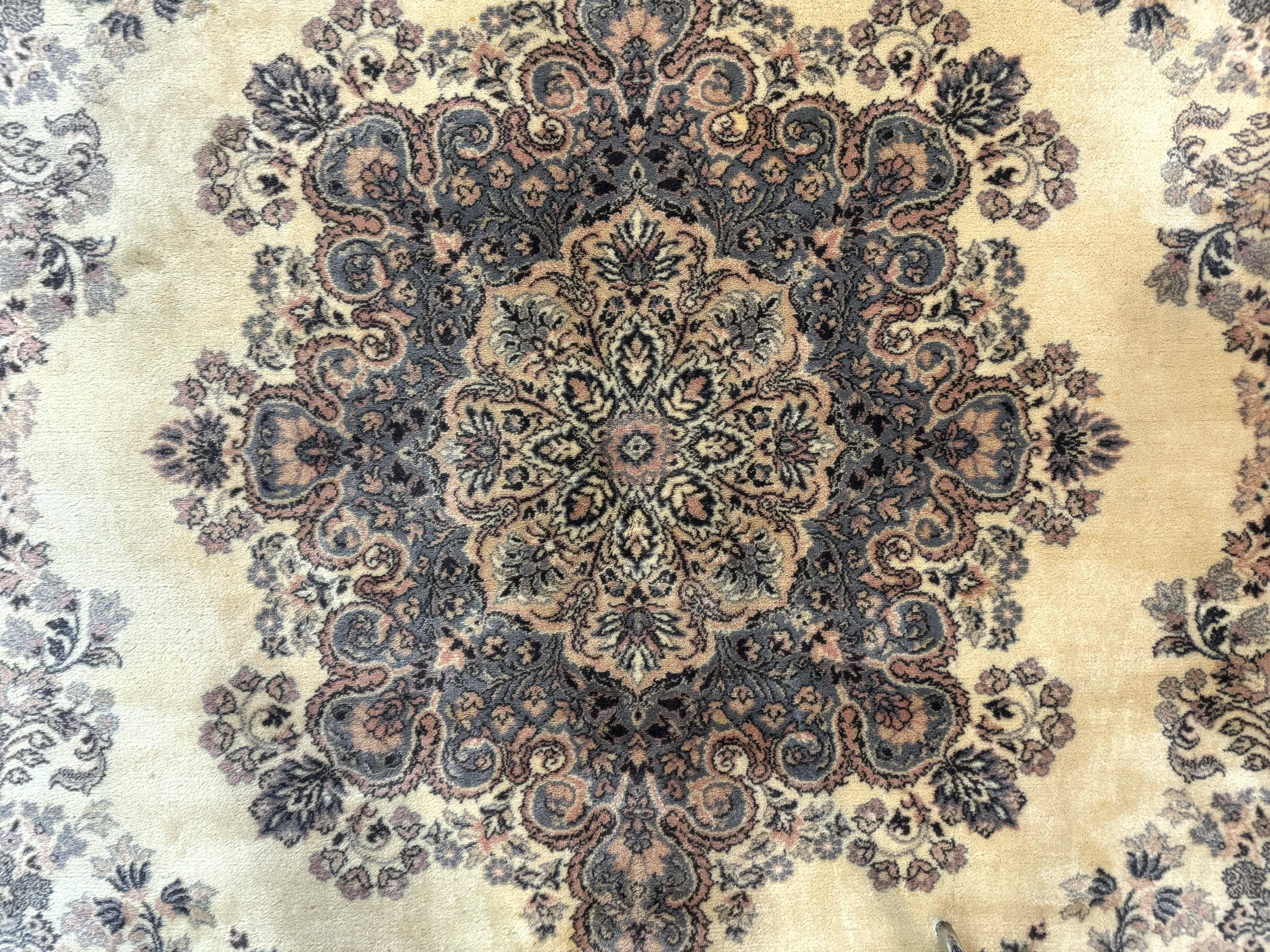 Belgium Power Loomed Wool Rug 6.9 x 9.6, Vintage Oriental Carpet - Image 4