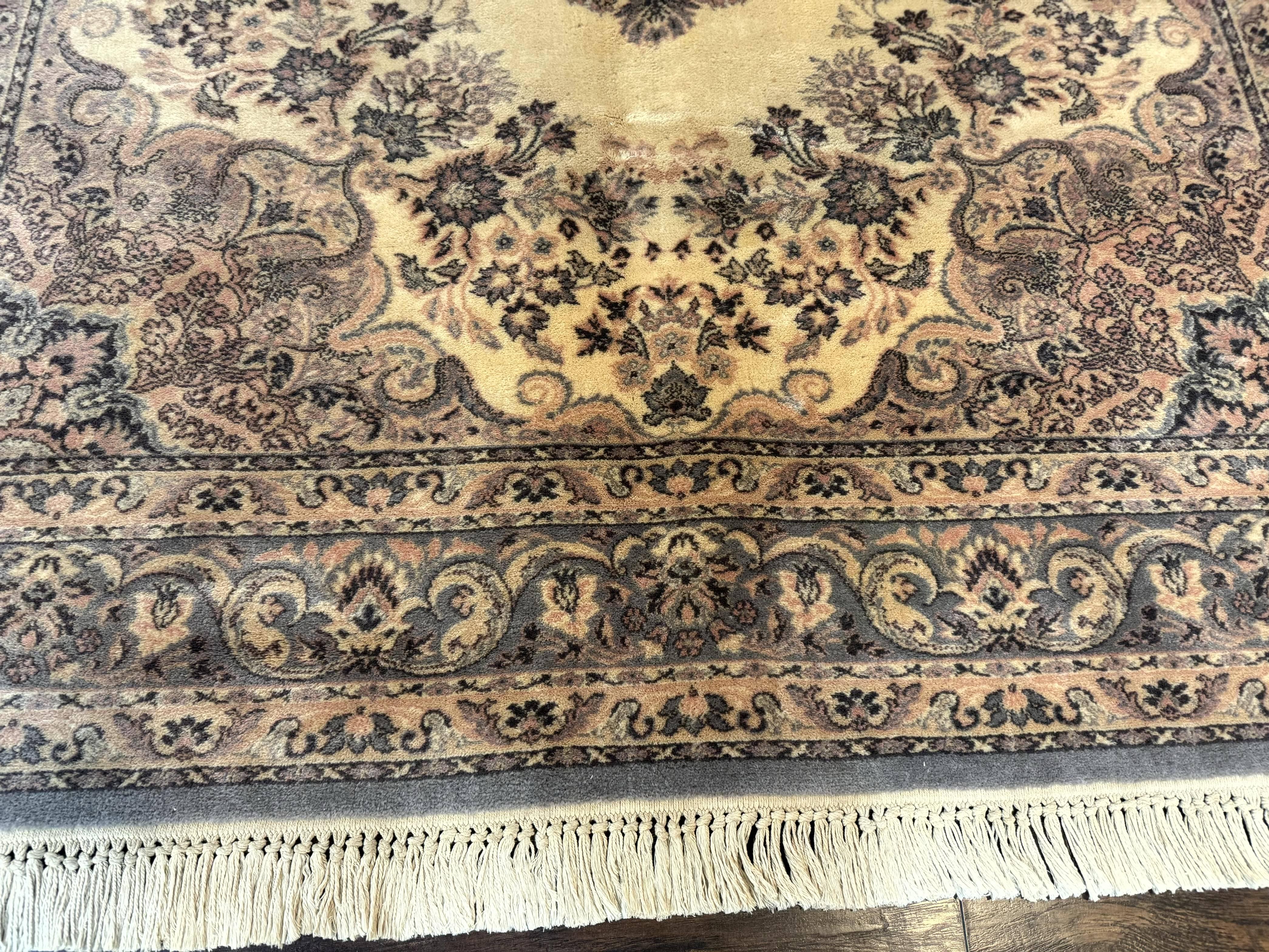 Belgium Power Loomed Wool Rug 6.9 x 9.6, Vintage Oriental Carpet - Image 5
