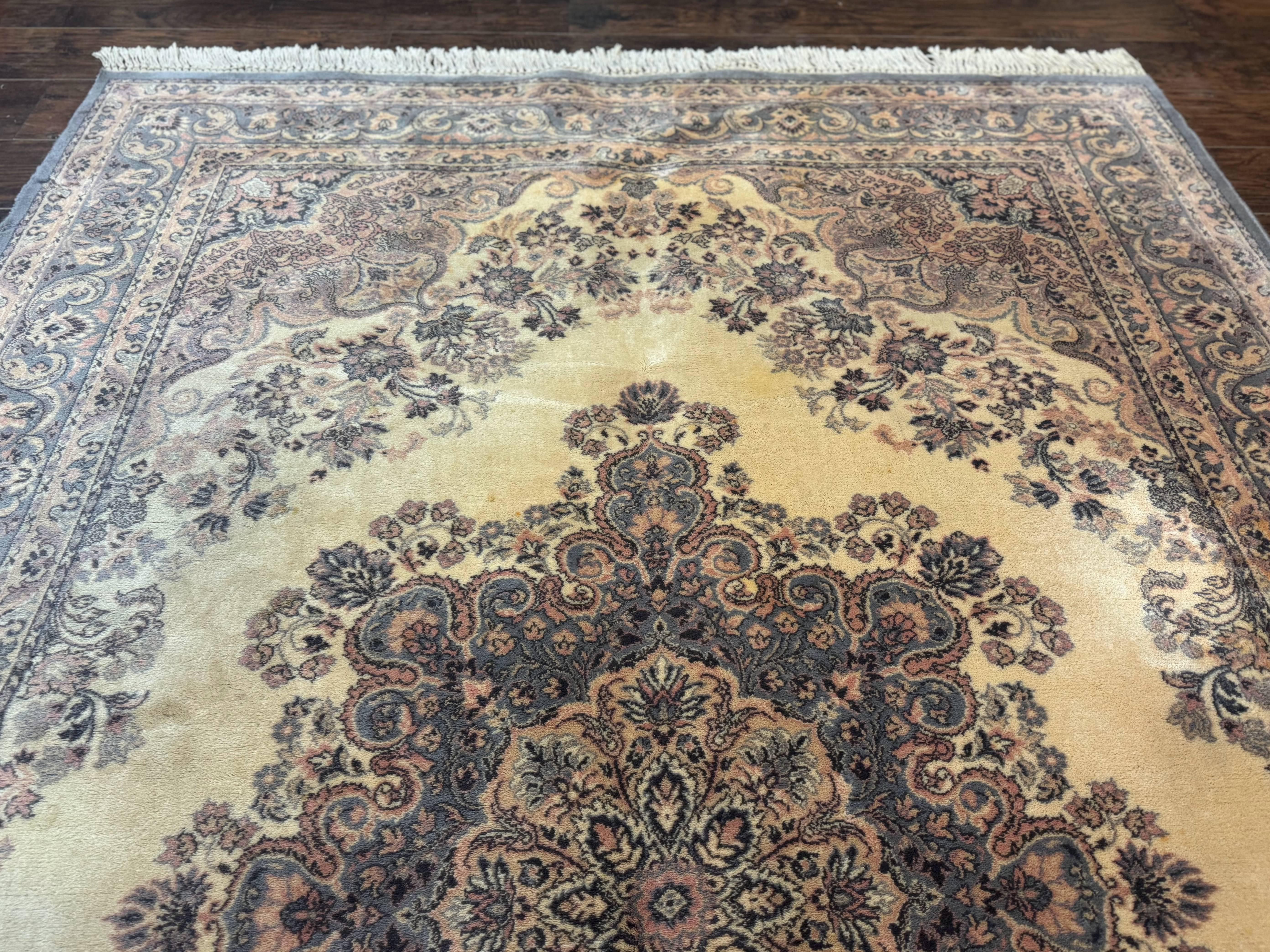 Belgium Power Loomed Wool Rug 6.9 x 9.6, Vintage Oriental Carpet - Image 6